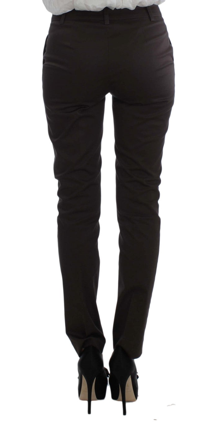 Chic Brown Cotton-Elastane Suit Set - ventzia