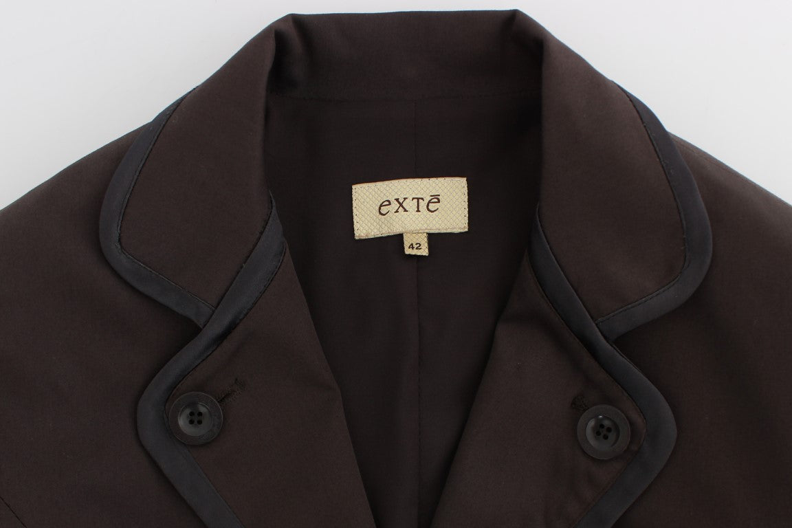 Chic Brown Cotton-Elastane Suit Set - ventzia
