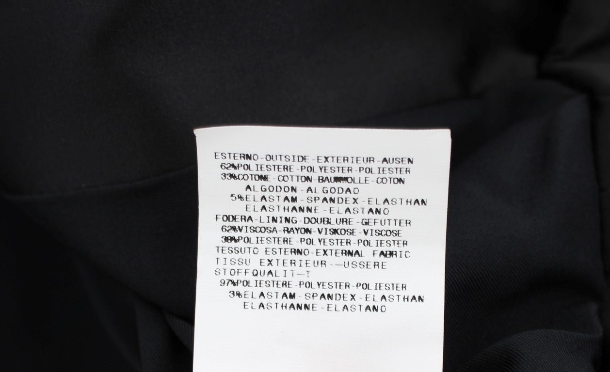 Elegant Black Stretch Blazer Jacket - ventzia