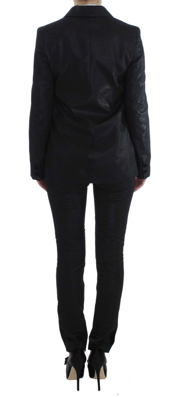 Elegant Three-Piece Black Pants Suit - ventzia