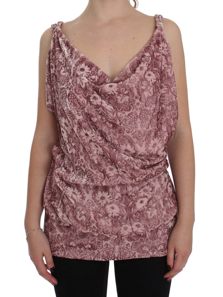 Silk Blend Floral Print Top - ventzia