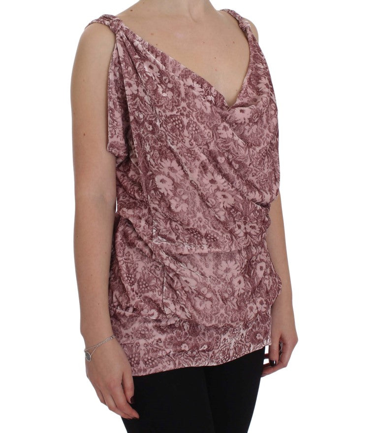 Silk Blend Floral Print Top - ventzia