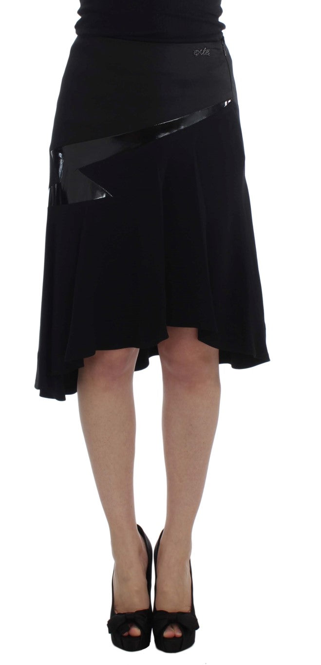 Chic Black and Blue Cotton Blend Skirt - ventzia