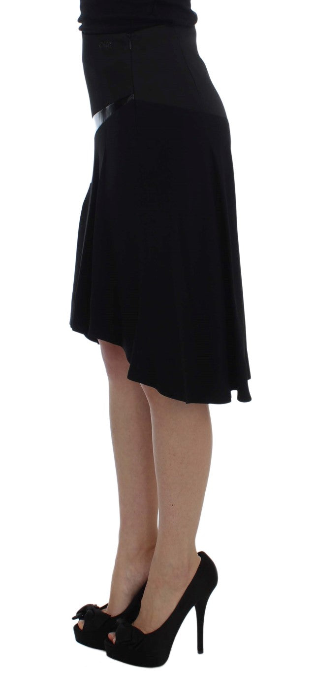 Chic Black and Blue Cotton Blend Skirt - ventzia