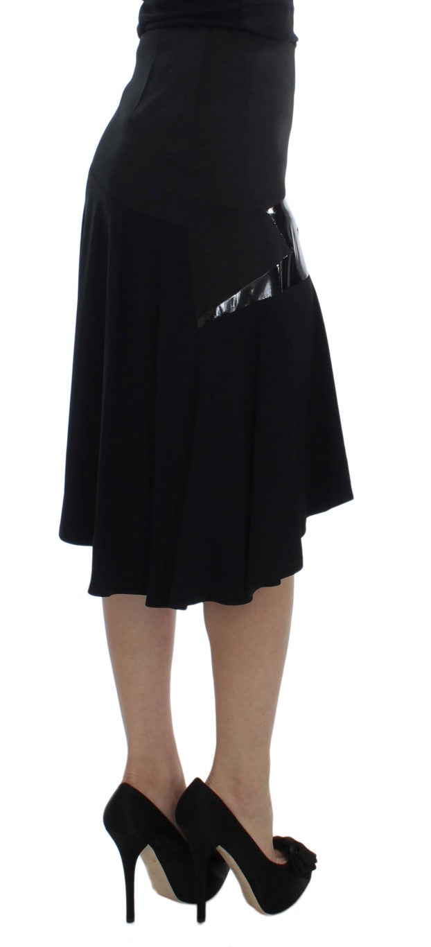 Chic Black and Blue Cotton Blend Skirt - ventzia