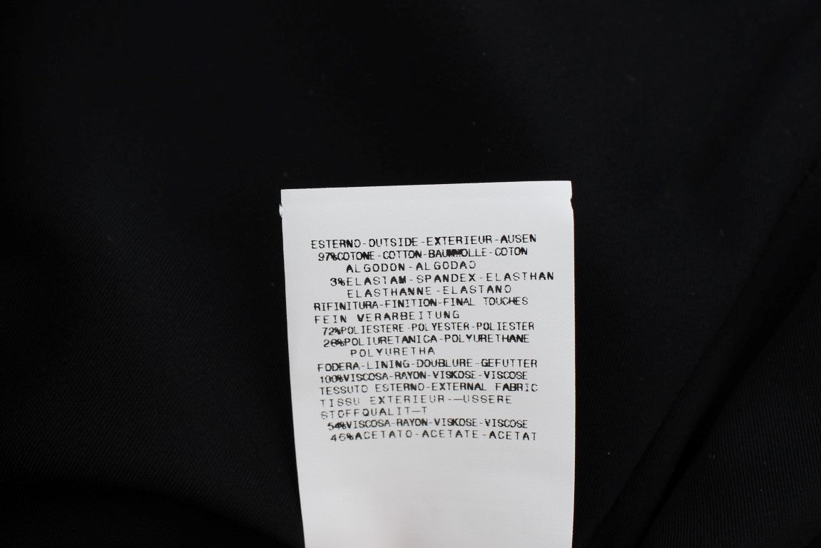 Chic Black and Blue Cotton Blend Skirt - ventzia