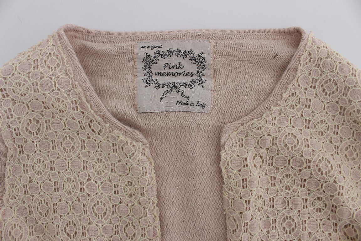 Elegant Pink Wrap Sweater Cotton Knit - ventzia