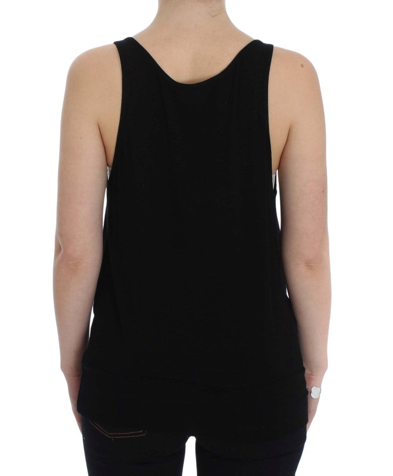 Sleek Black Cami Blouse Tank Top - ventzia