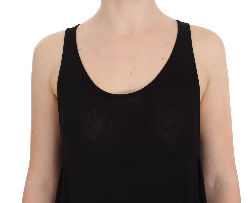 Sleek Black Cami Blouse Tank Top - ventzia