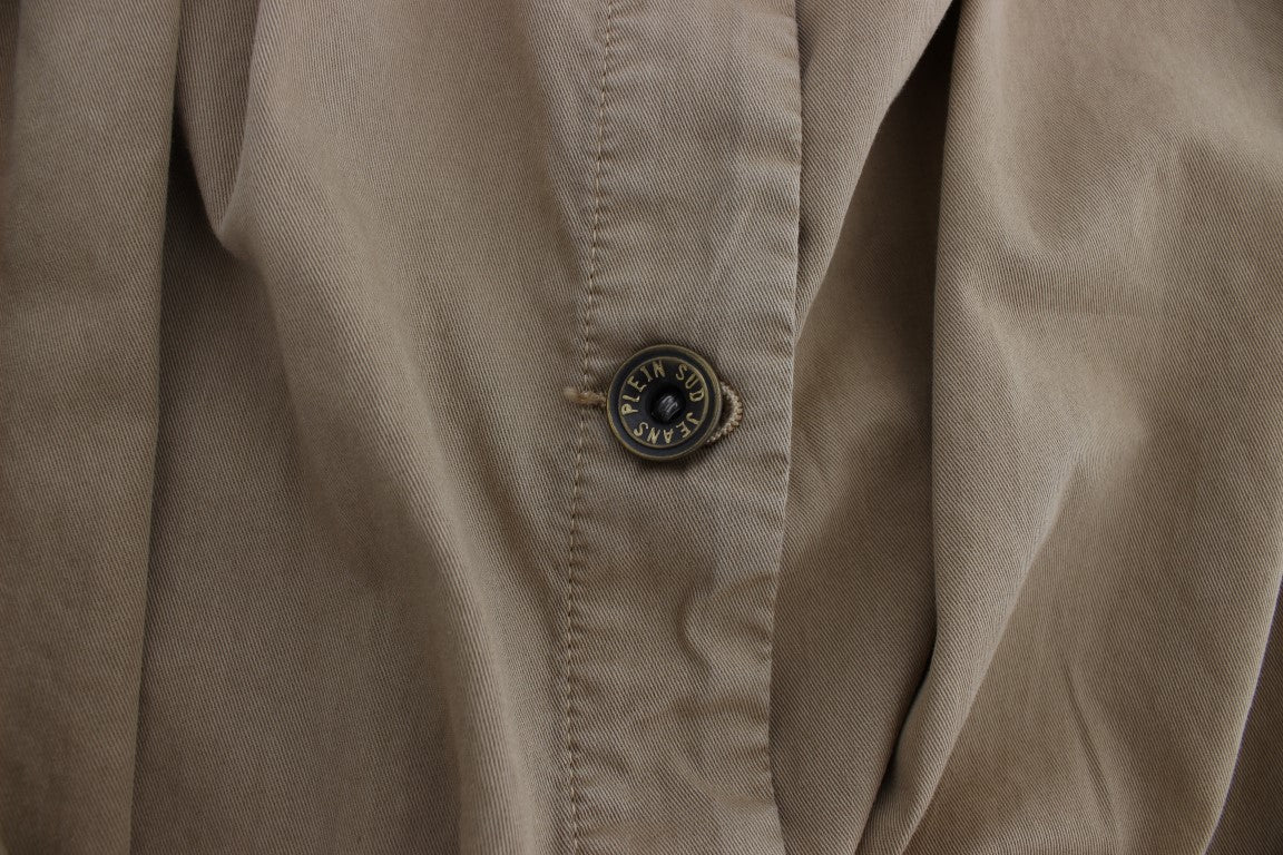 Beige Sleeveless Cotton Blouse - ventzia