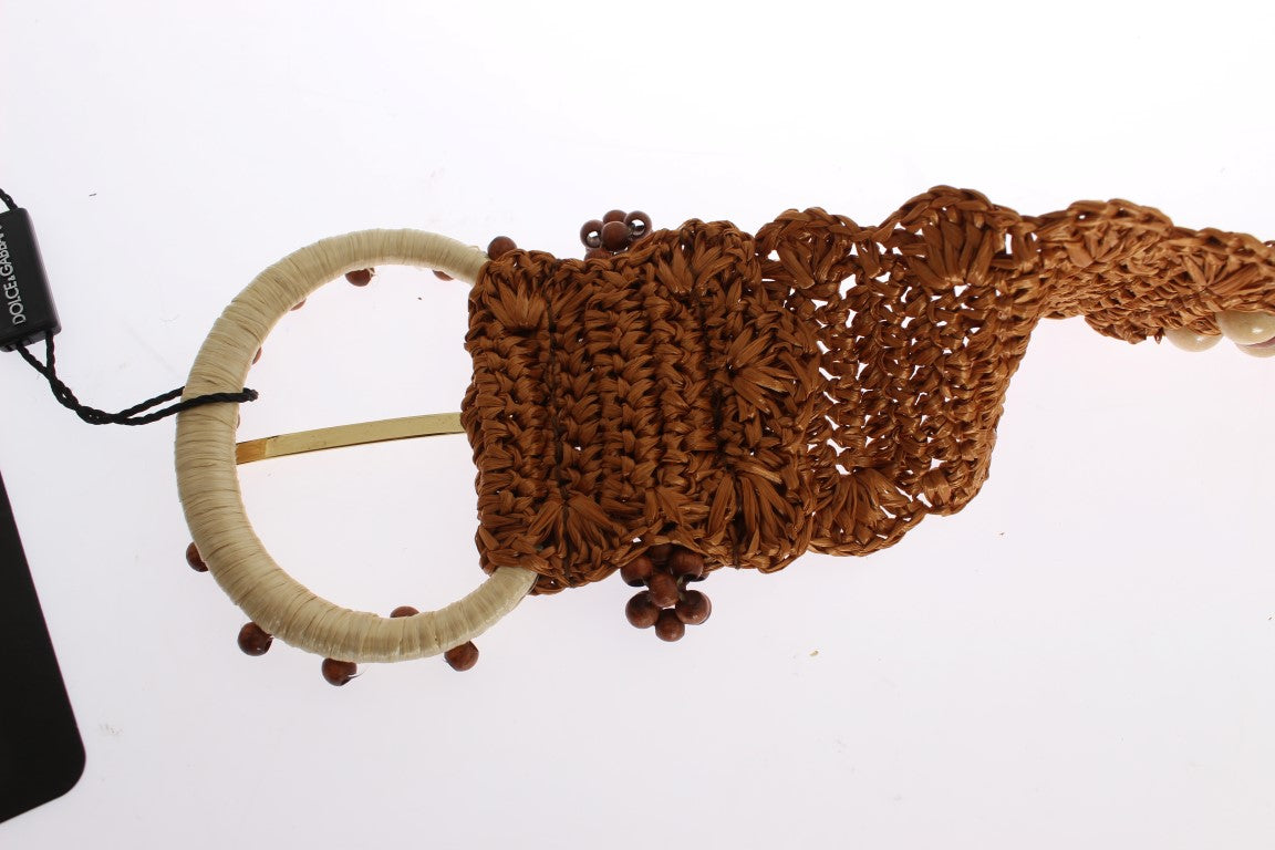 Elegant Beaded Raffia Waist Belt - ventzia