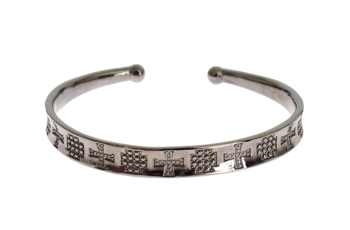 Elegant Rhodium Silver Bangle - ventzia