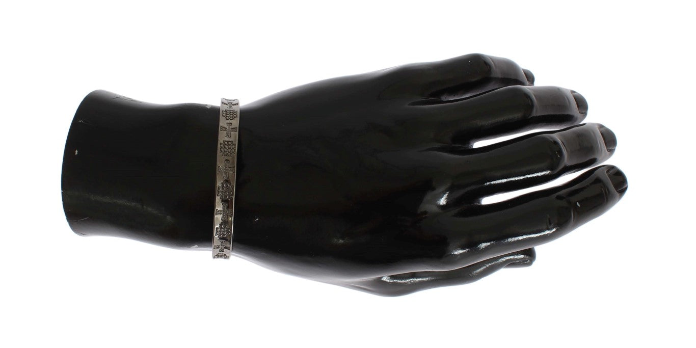 Elegant Rhodium Silver Bangle - ventzia