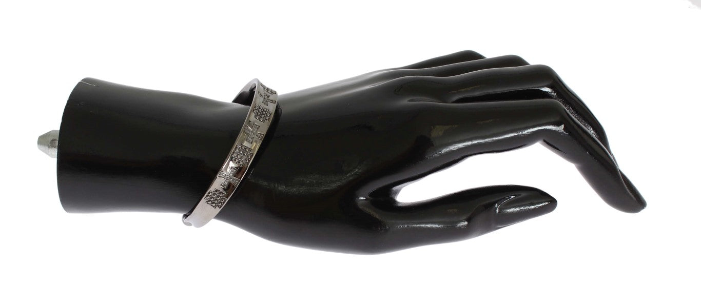 Elegant Rhodium Silver Bangle - ventzia