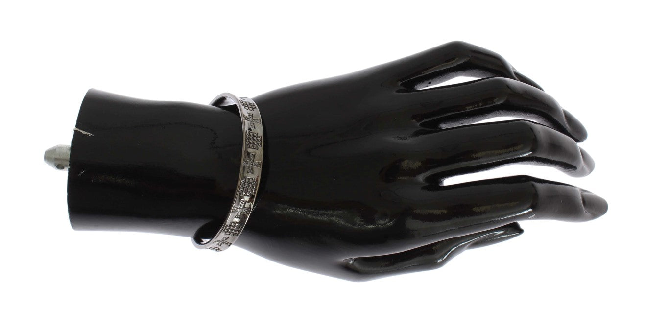 Elegant Rhodium Silver Bangle - ventzia