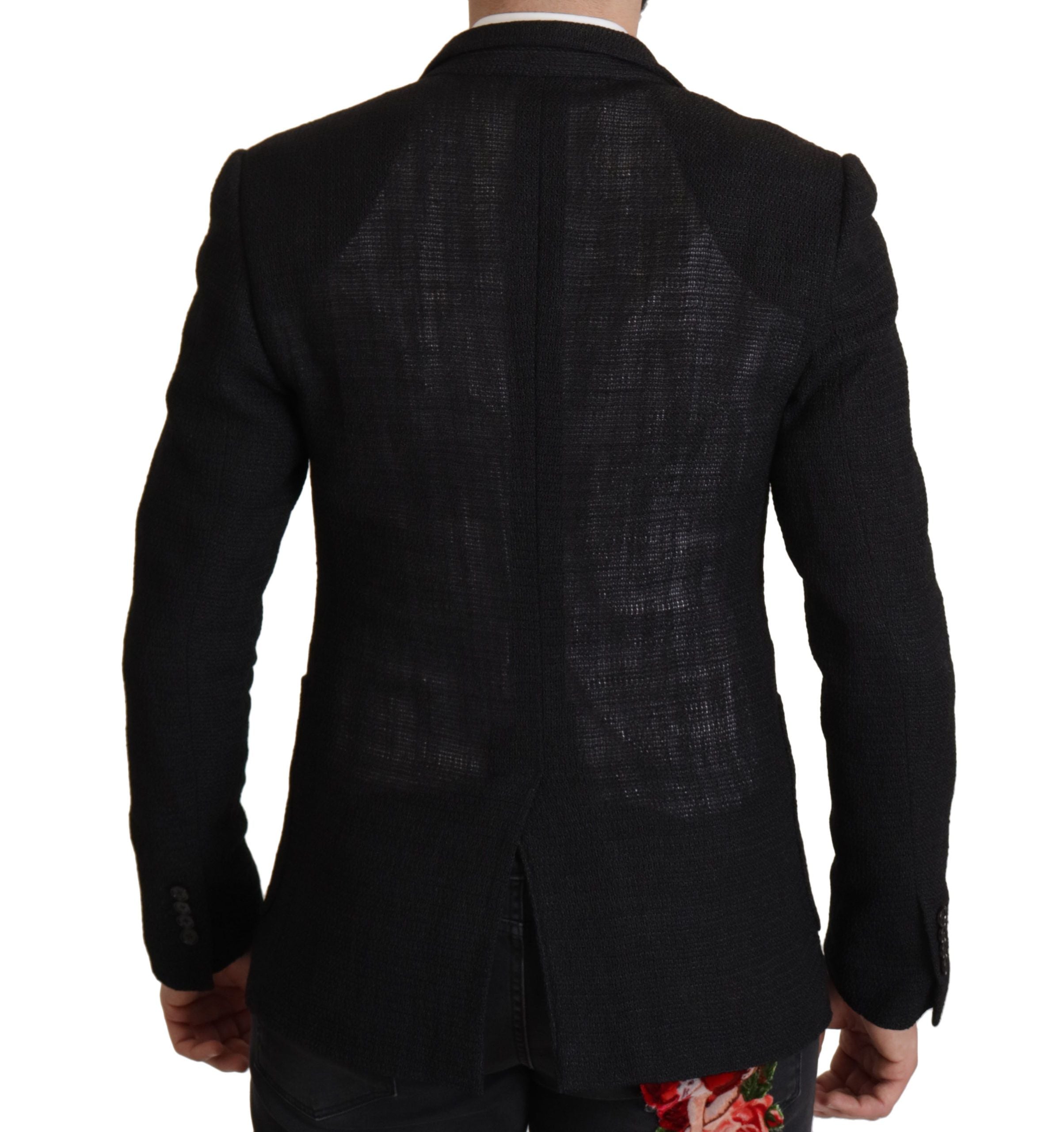Black Single Breasted Coat Men Blazer - ventzia