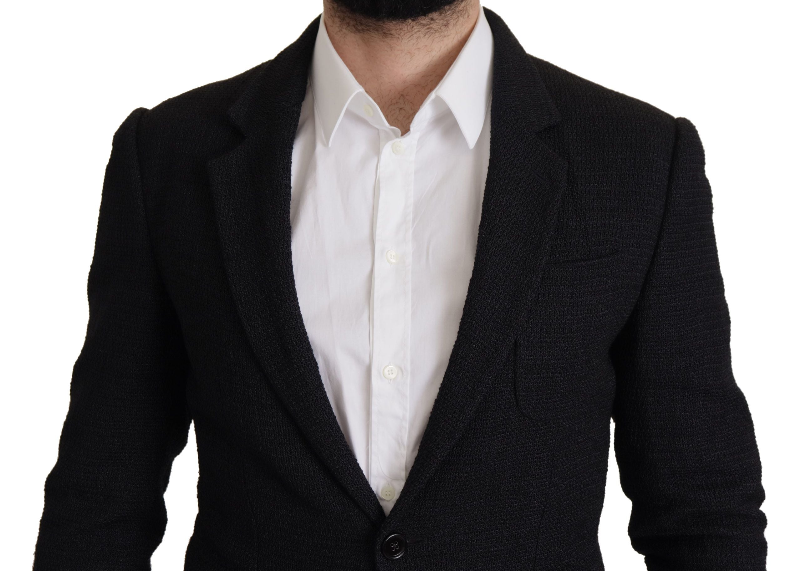 Black Single Breasted Coat Men Blazer - ventzia