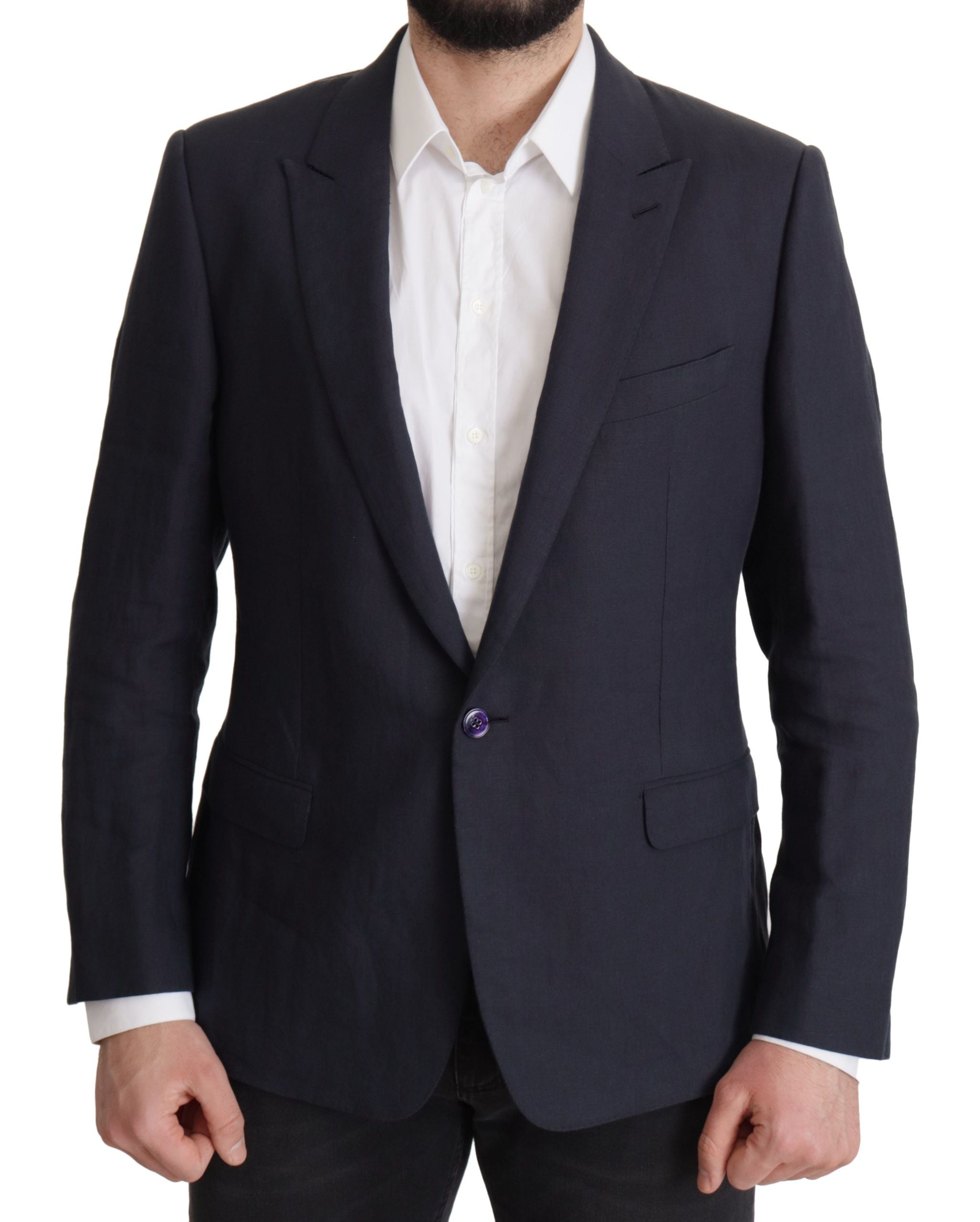 Dark Blue ALTA SARTORIA Jacket Coat Blazer - ventzia