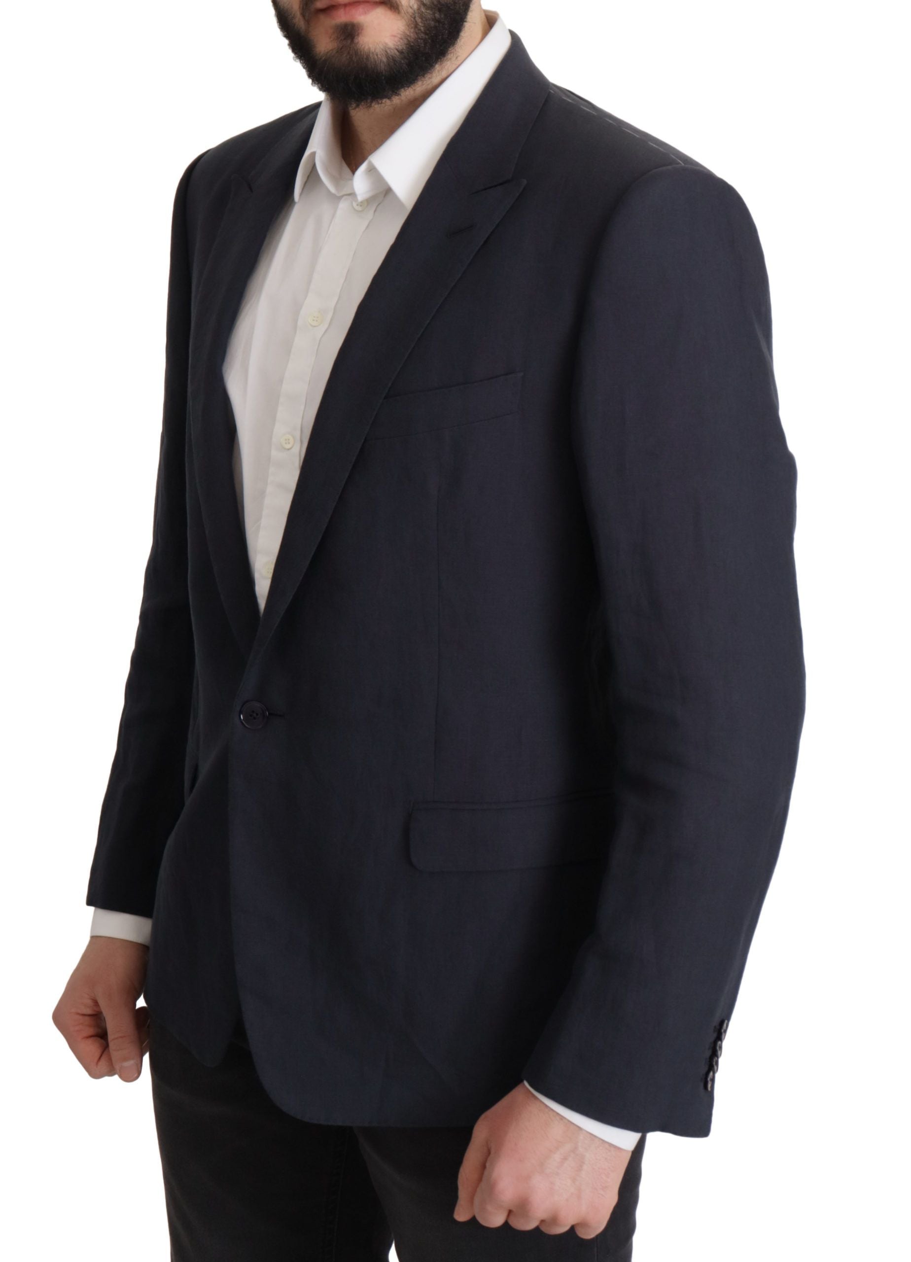 Dark Blue ALTA SARTORIA Jacket Coat Blazer - ventzia