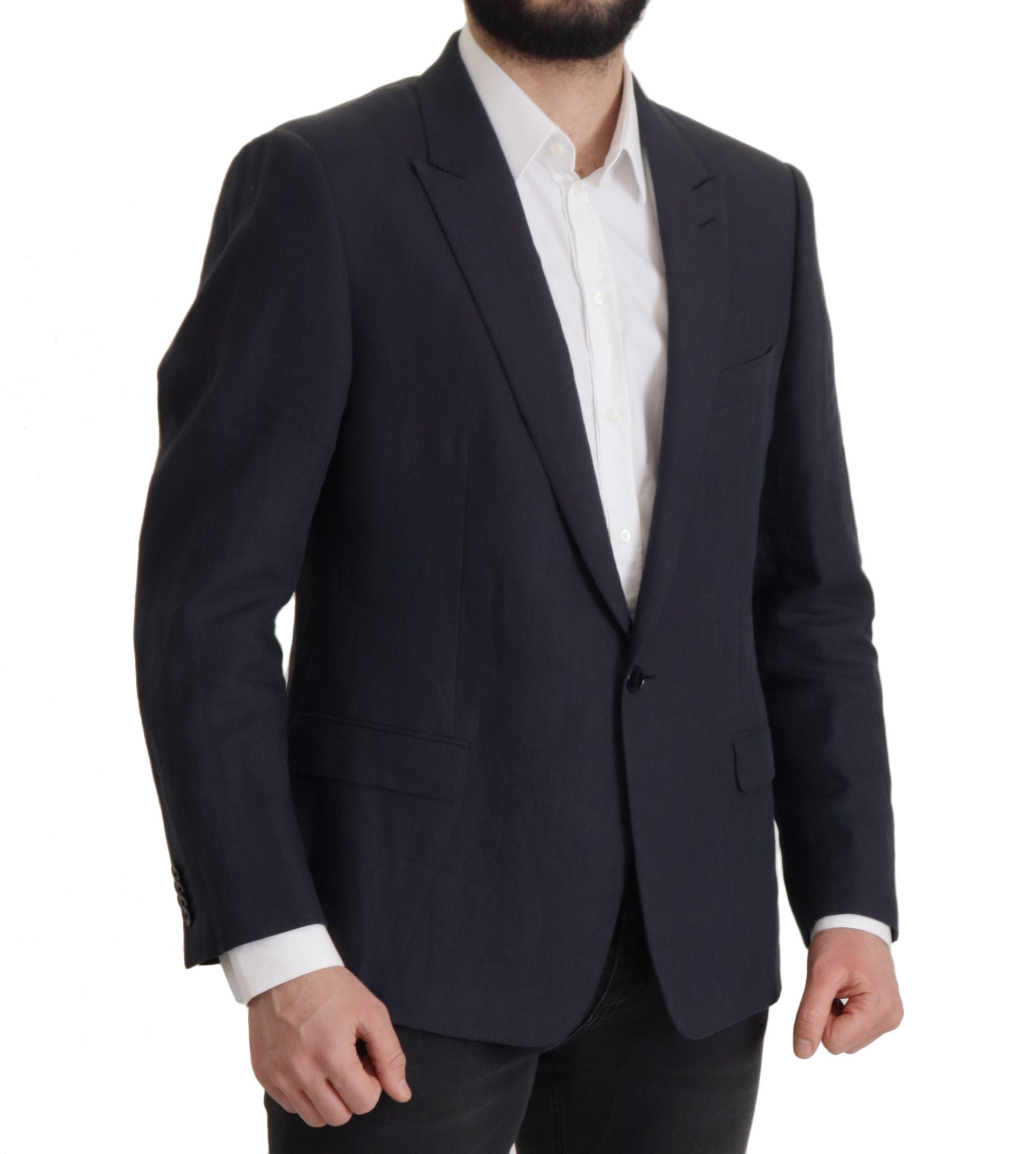 Dark Blue ALTA SARTORIA Jacket Coat Blazer - ventzia