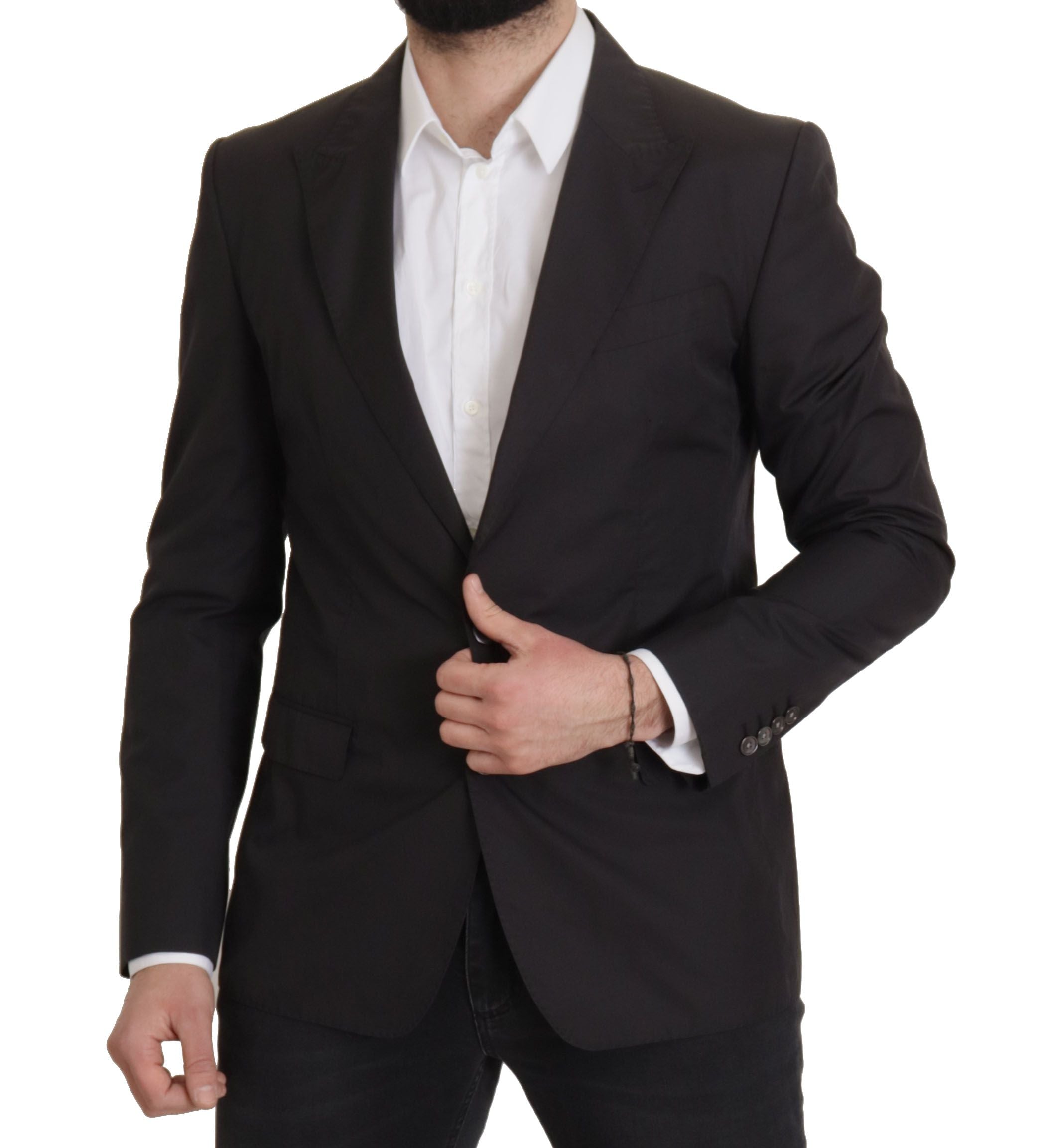 Black Single Breasted TAORMINA Breasted Blazer - ventzia