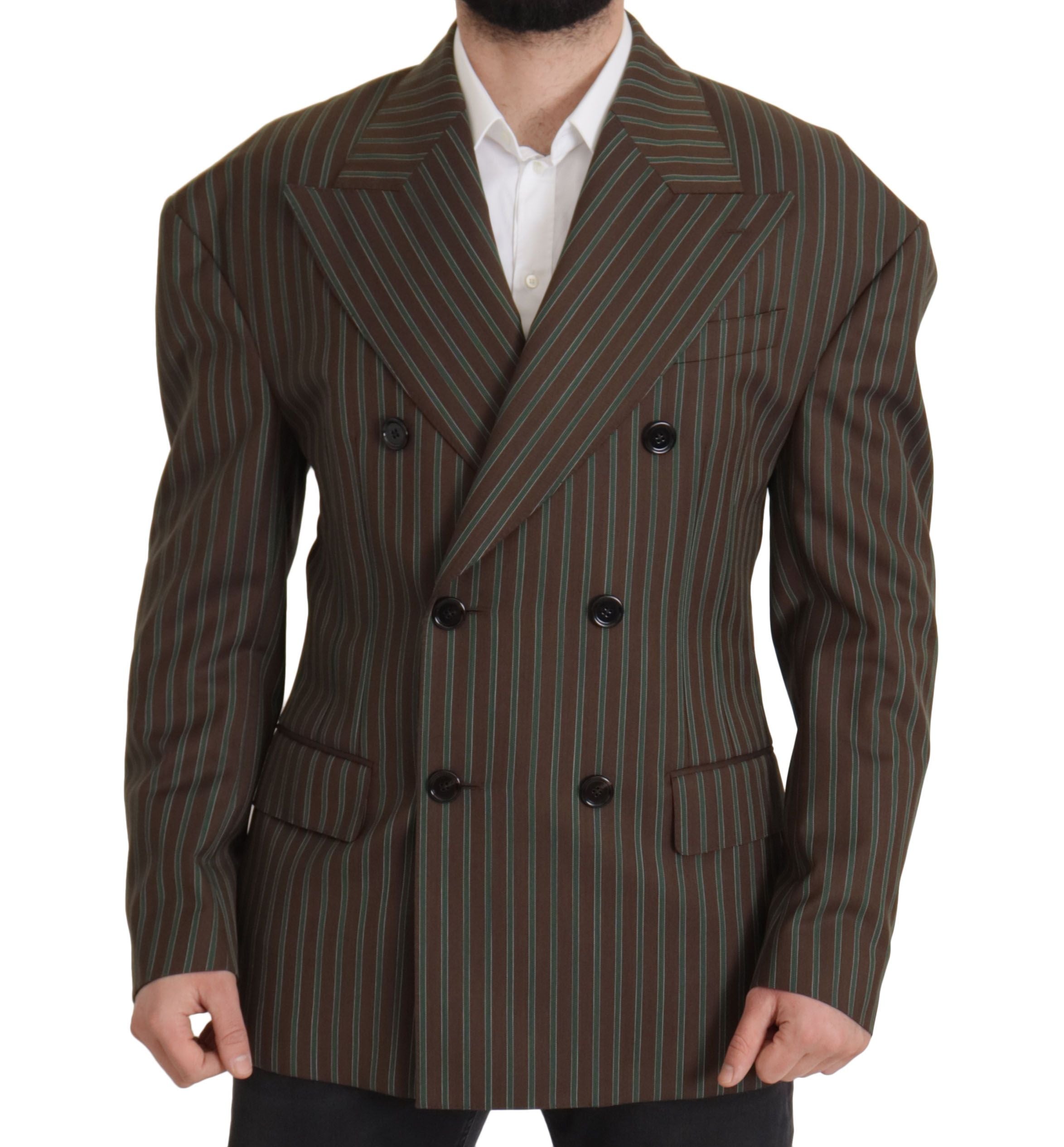 Multicolor Stripes Double Breasted Blazer - ventzia