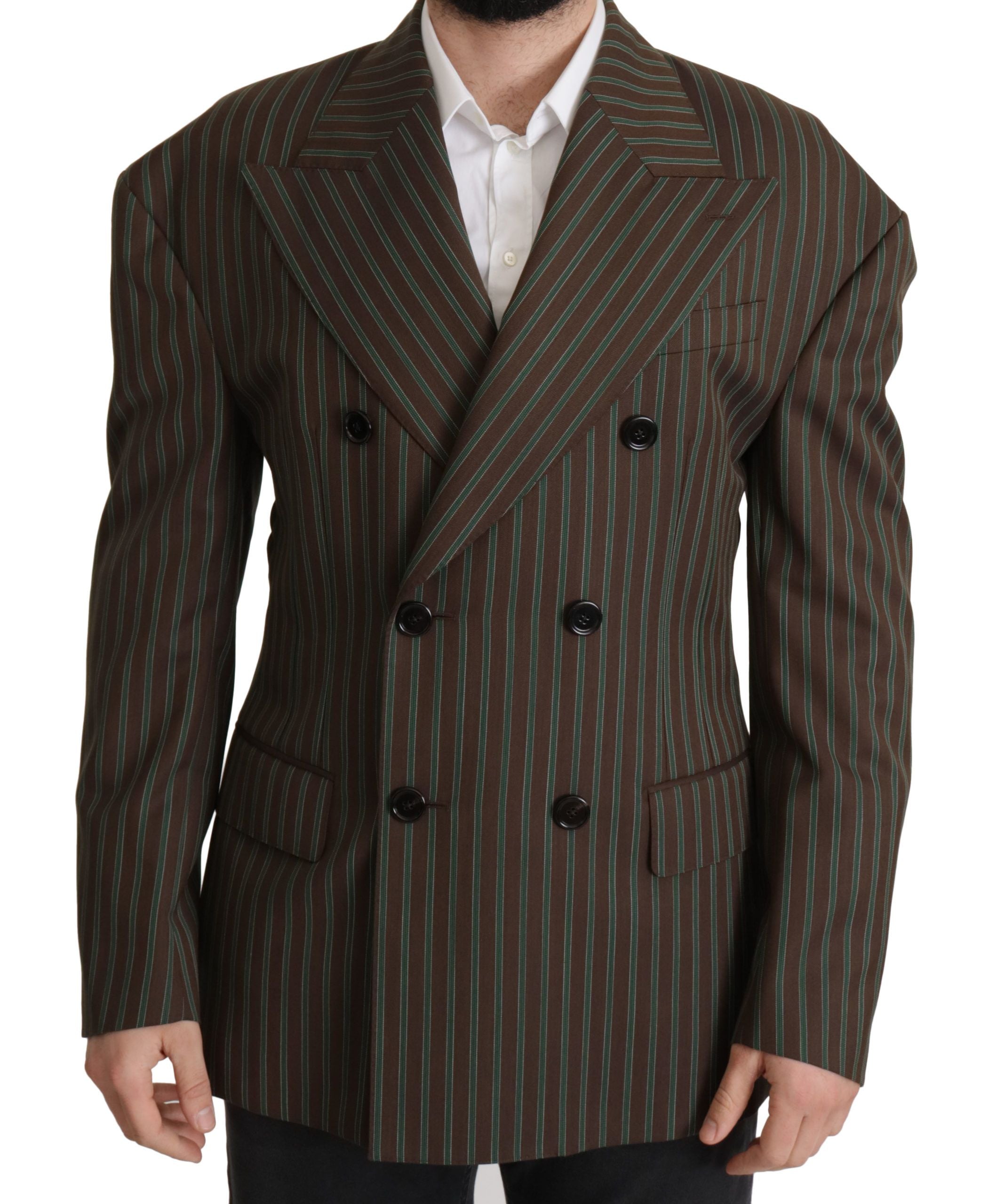 Multicolor Stripes Double Breasted Blazer - ventzia