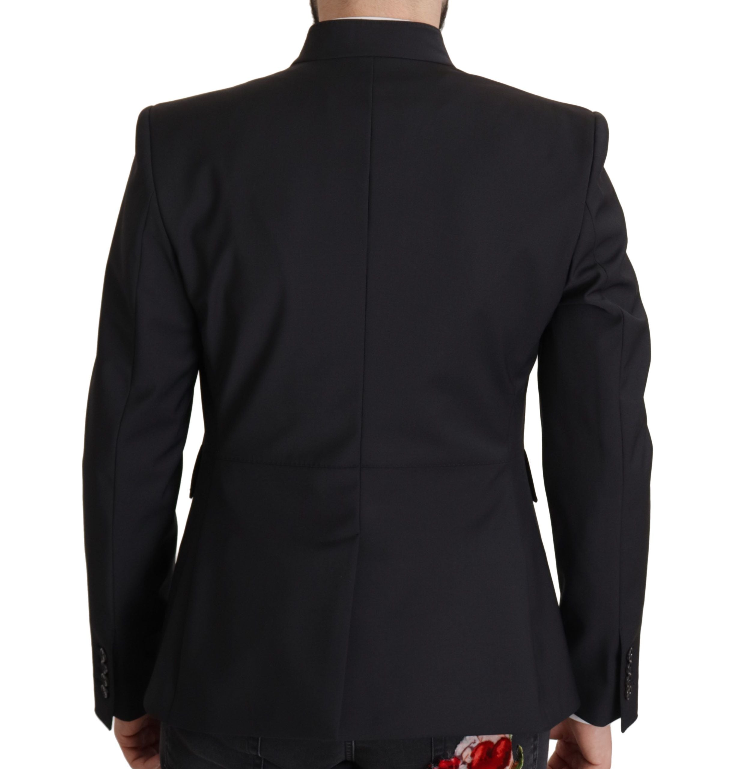 Black Wool Single Breasted Coat Men Blazer - ventzia