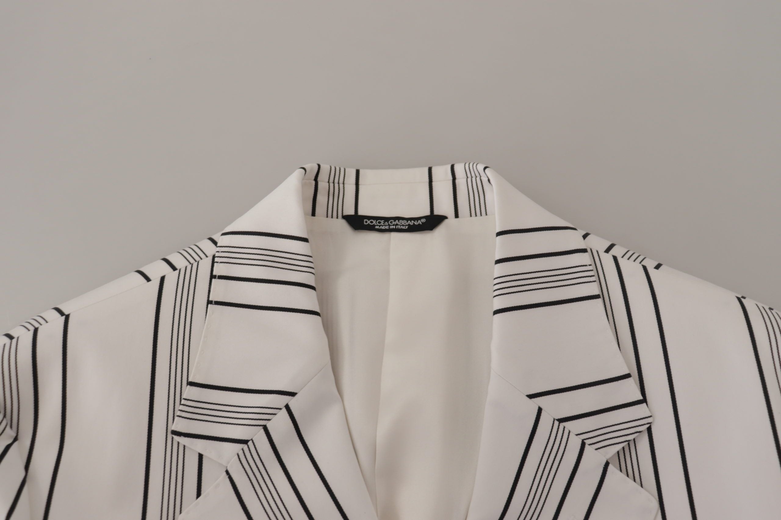 White Stripes Cotton Single Breasted Blazer - ventzia