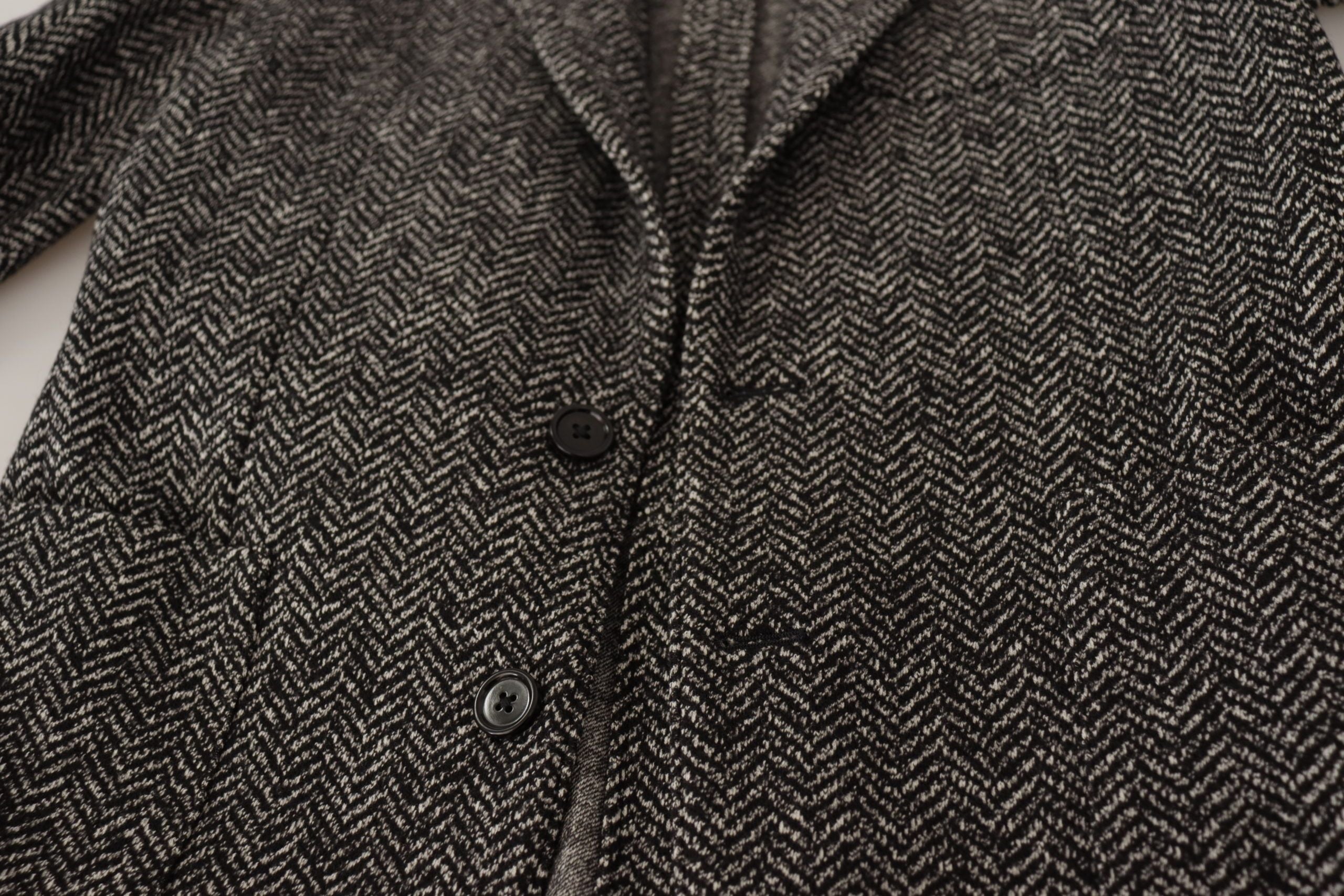 Gray Cotton Single Breasted Fantasy Blazer - ventzia