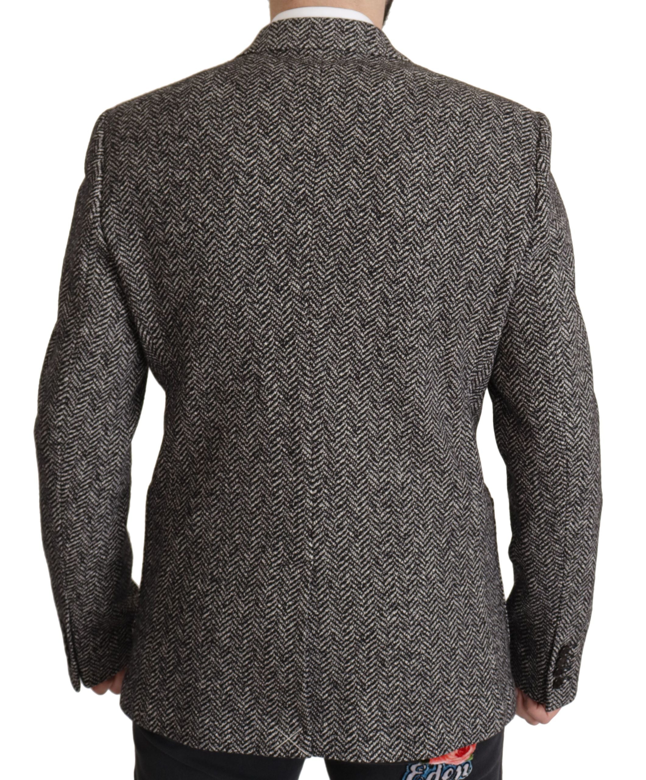 Gray Cotton Single Breasted Fantasy Blazer - ventzia