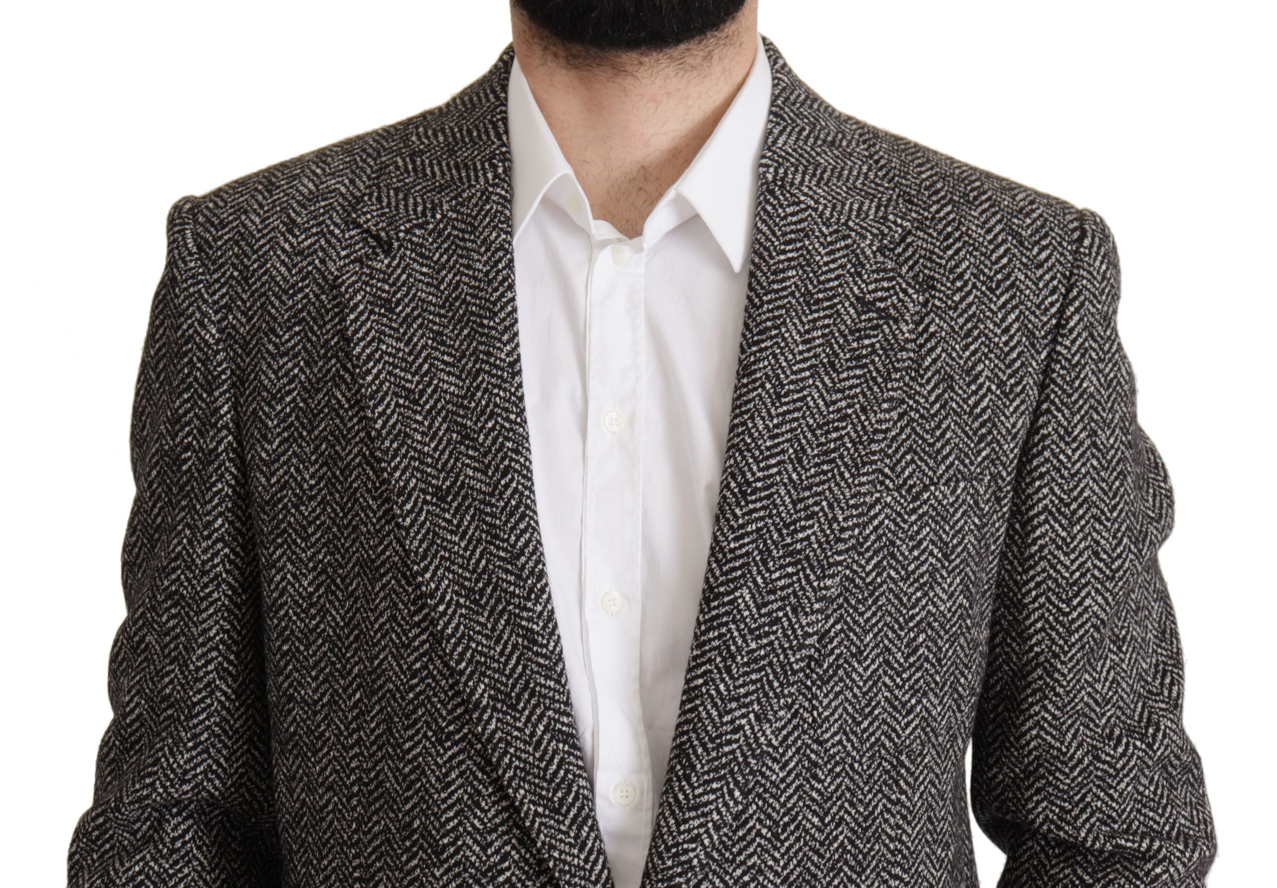 Gray Cotton Single Breasted Fantasy Blazer - ventzia