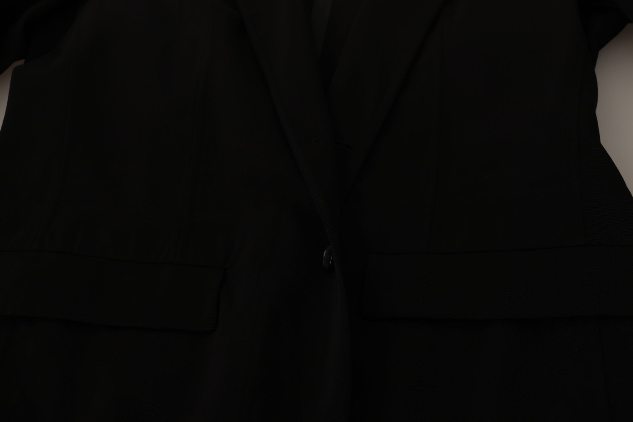 Black Wool Single Breasted Coat Blazer - ventzia