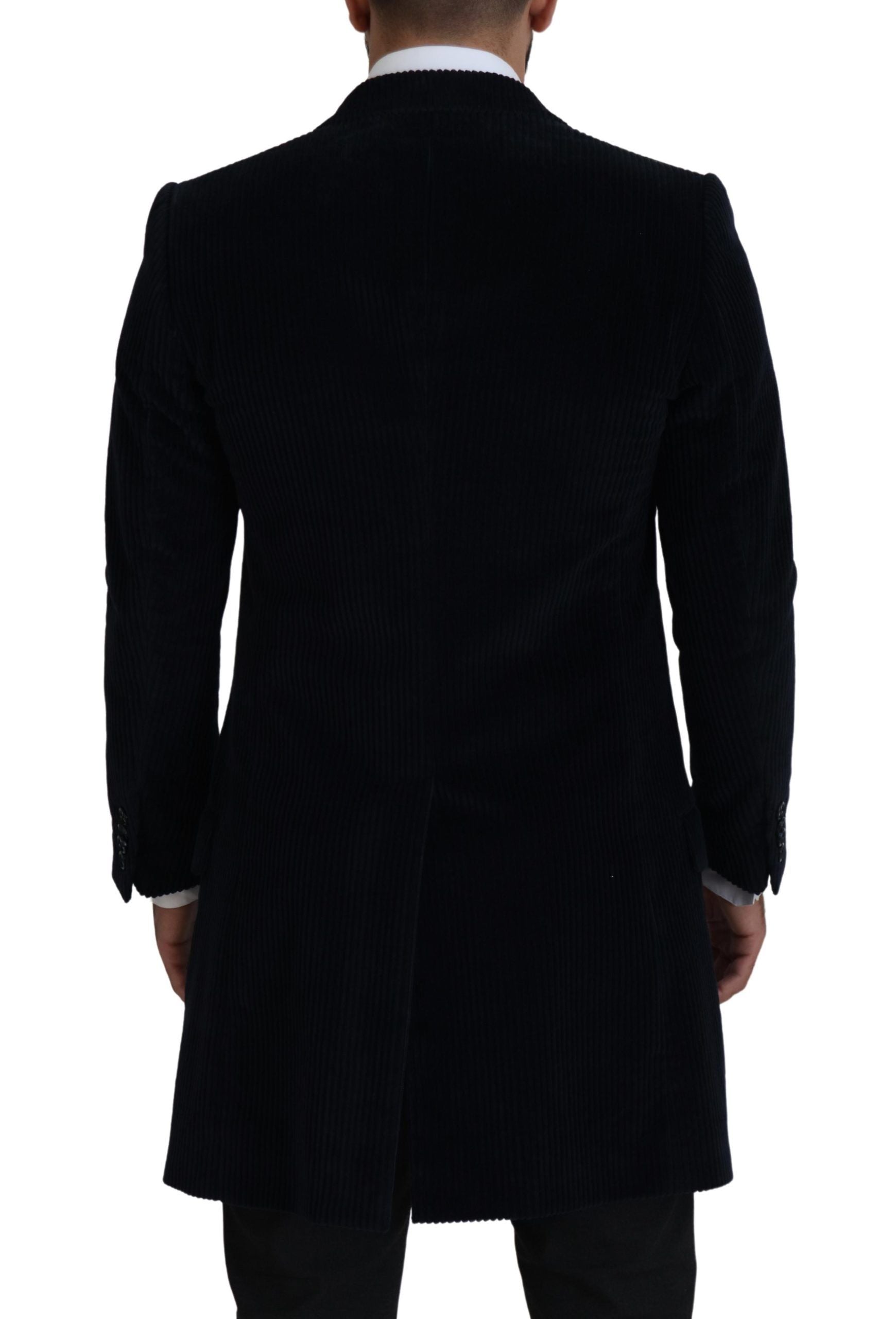 Black Cotton Cardigan Long Coat Men Jacket - ventzia
