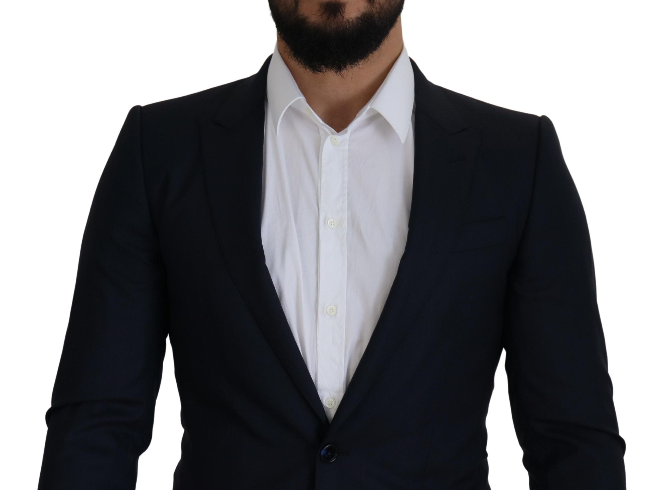 Blue Wool Single Breasted Coat Blazer - ventzia
