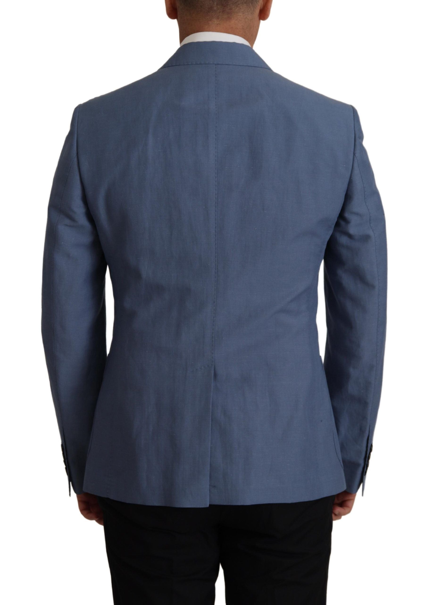 Blue Single Breasted Logo Blazer Jacket - ventzia