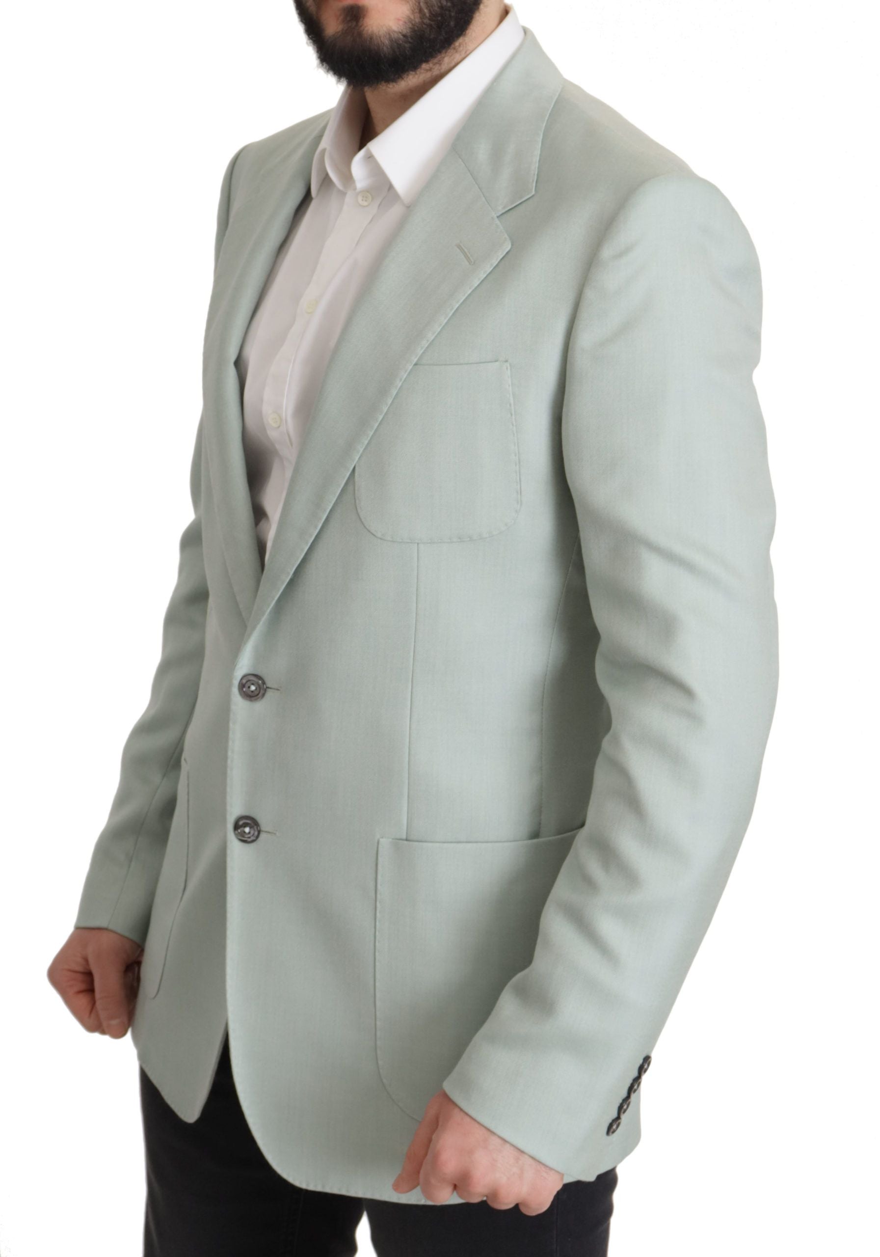 Green Cashmere Jacket Blazer Jacket - ventzia