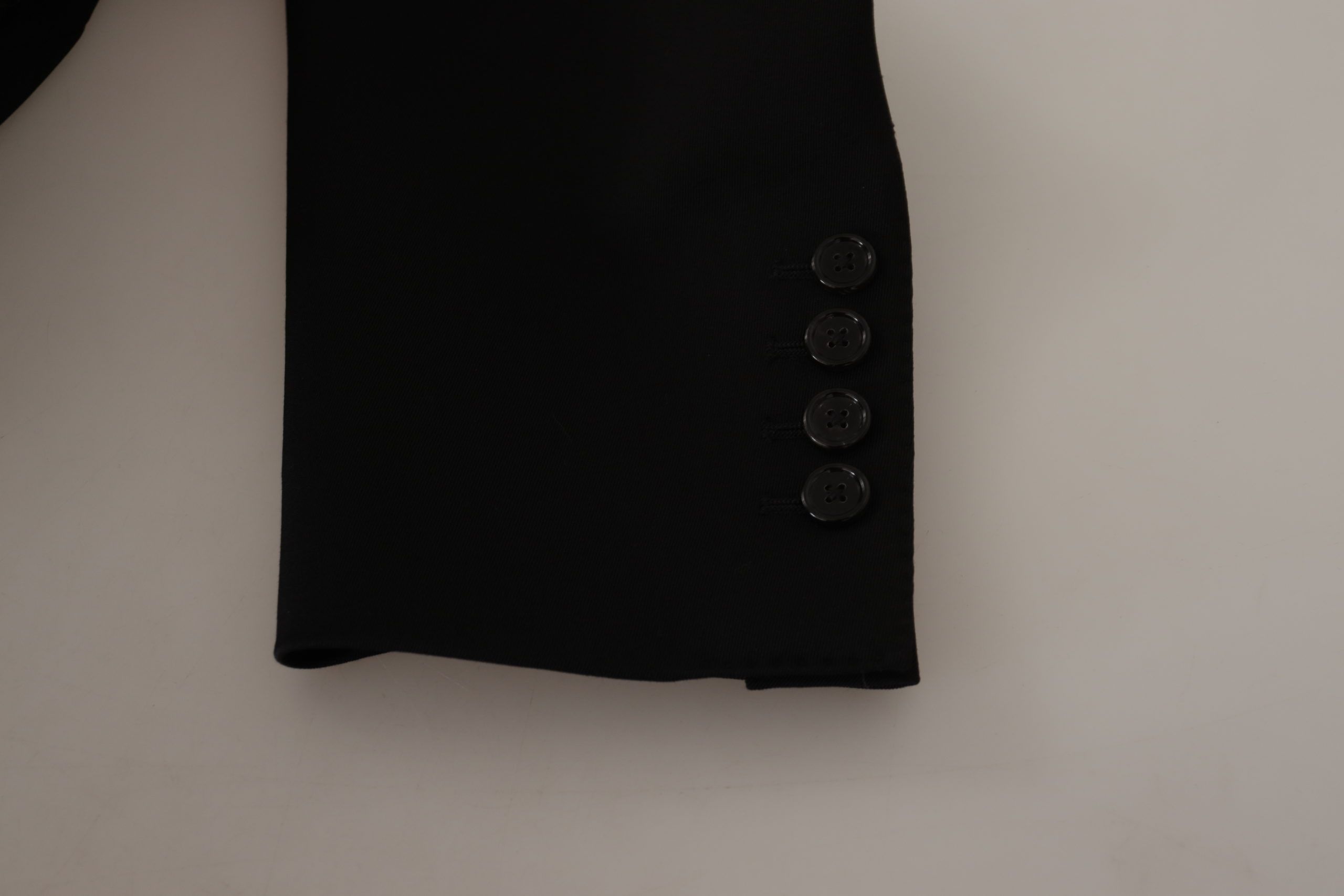 Black Wool Single Breasted Jacket Blazer - ventzia