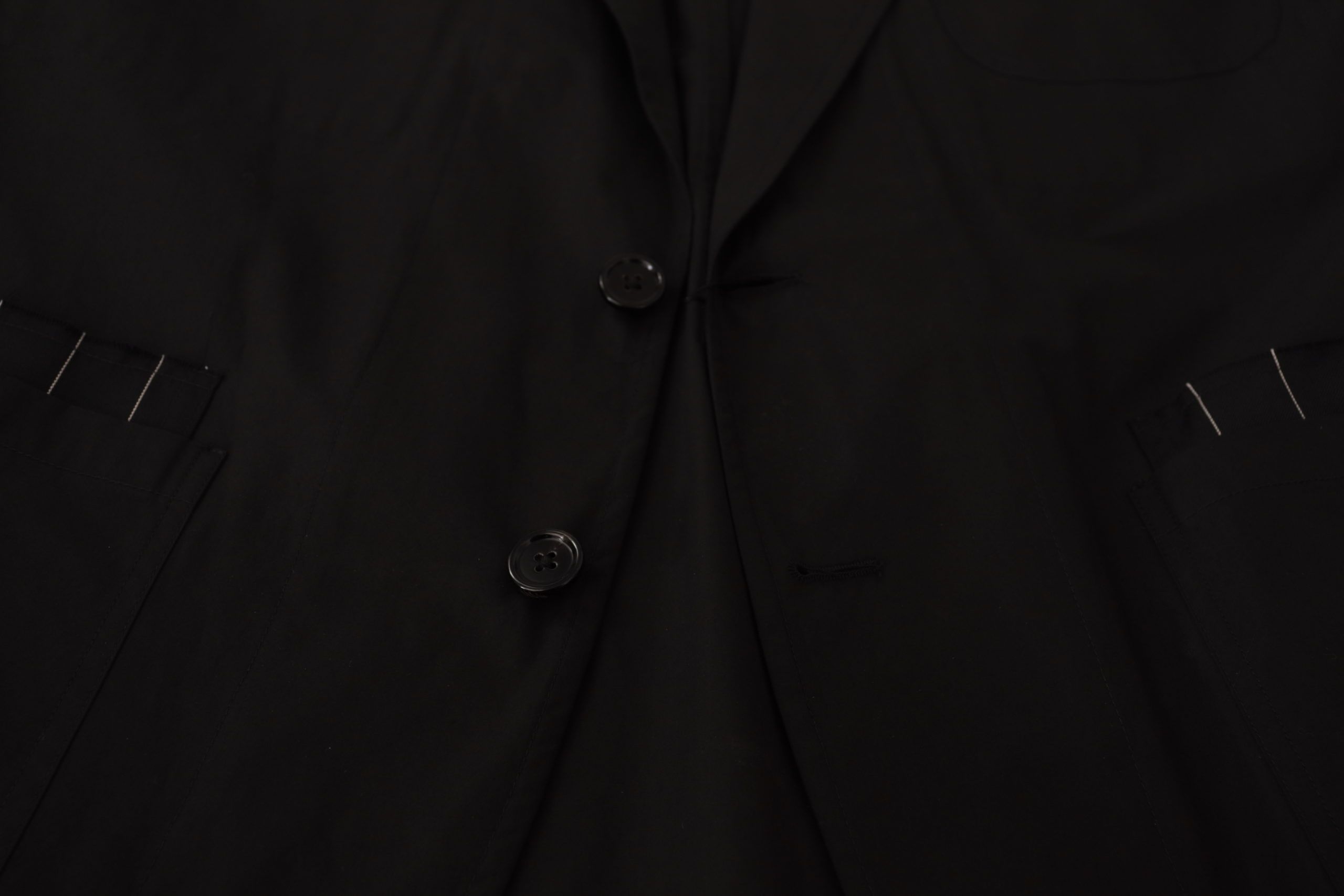 Black Cotton Single Breasted Blazer Jacket - ventzia
