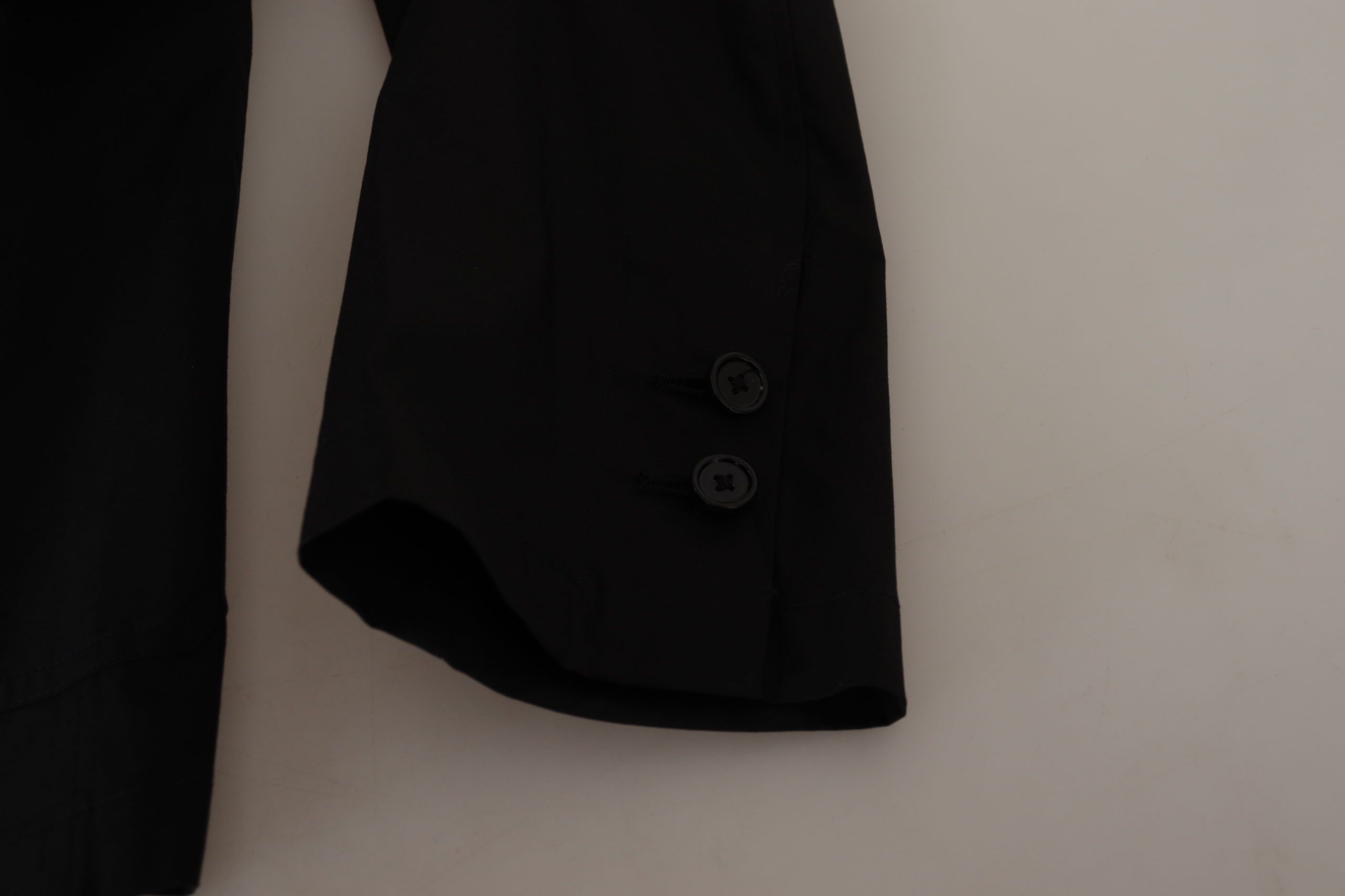 Black Cotton Single Breasted Blazer Jacket - ventzia