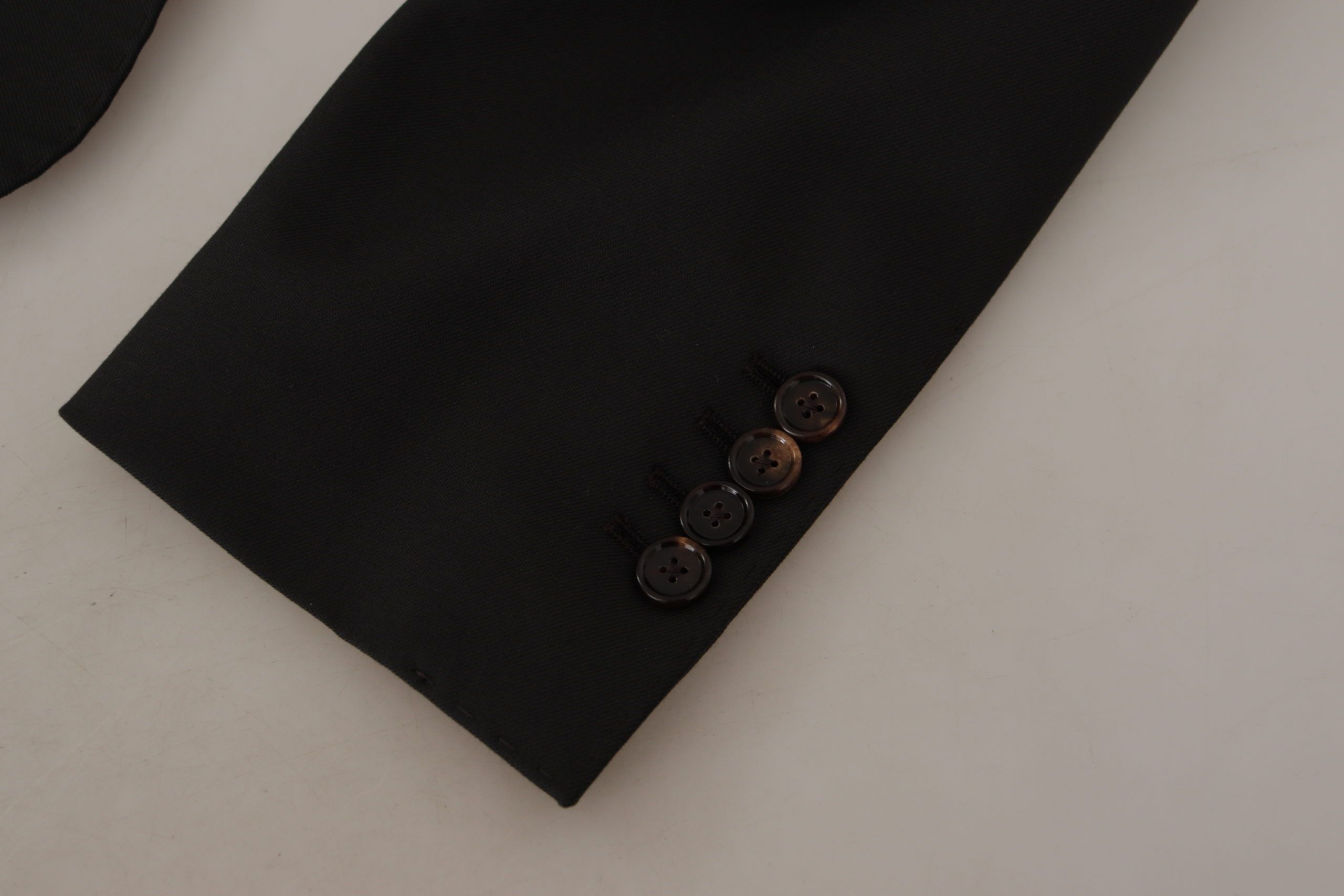 Black Wool Single Breasted Blazer v - ventzia