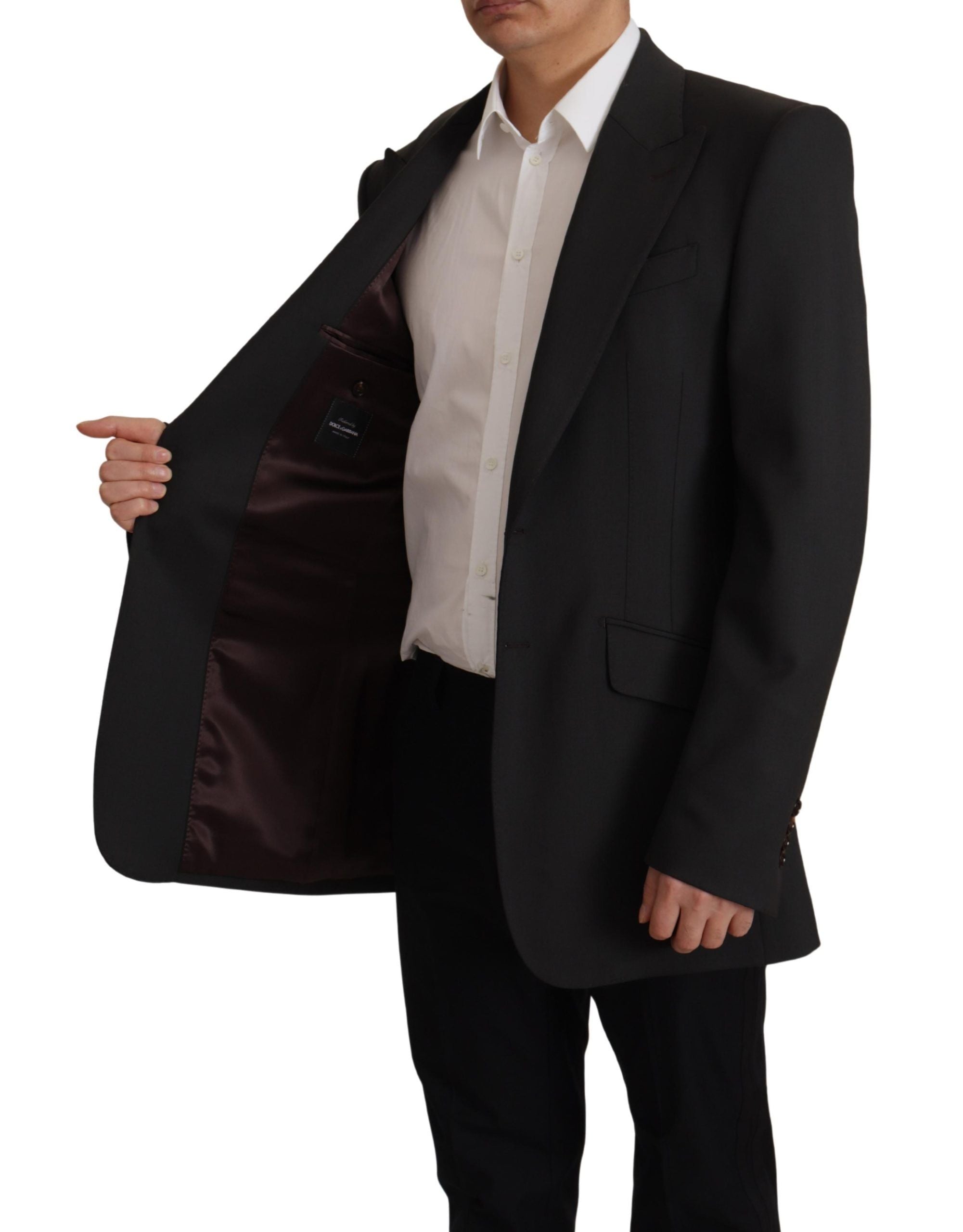 Black Wool Single Breasted Blazer v - ventzia