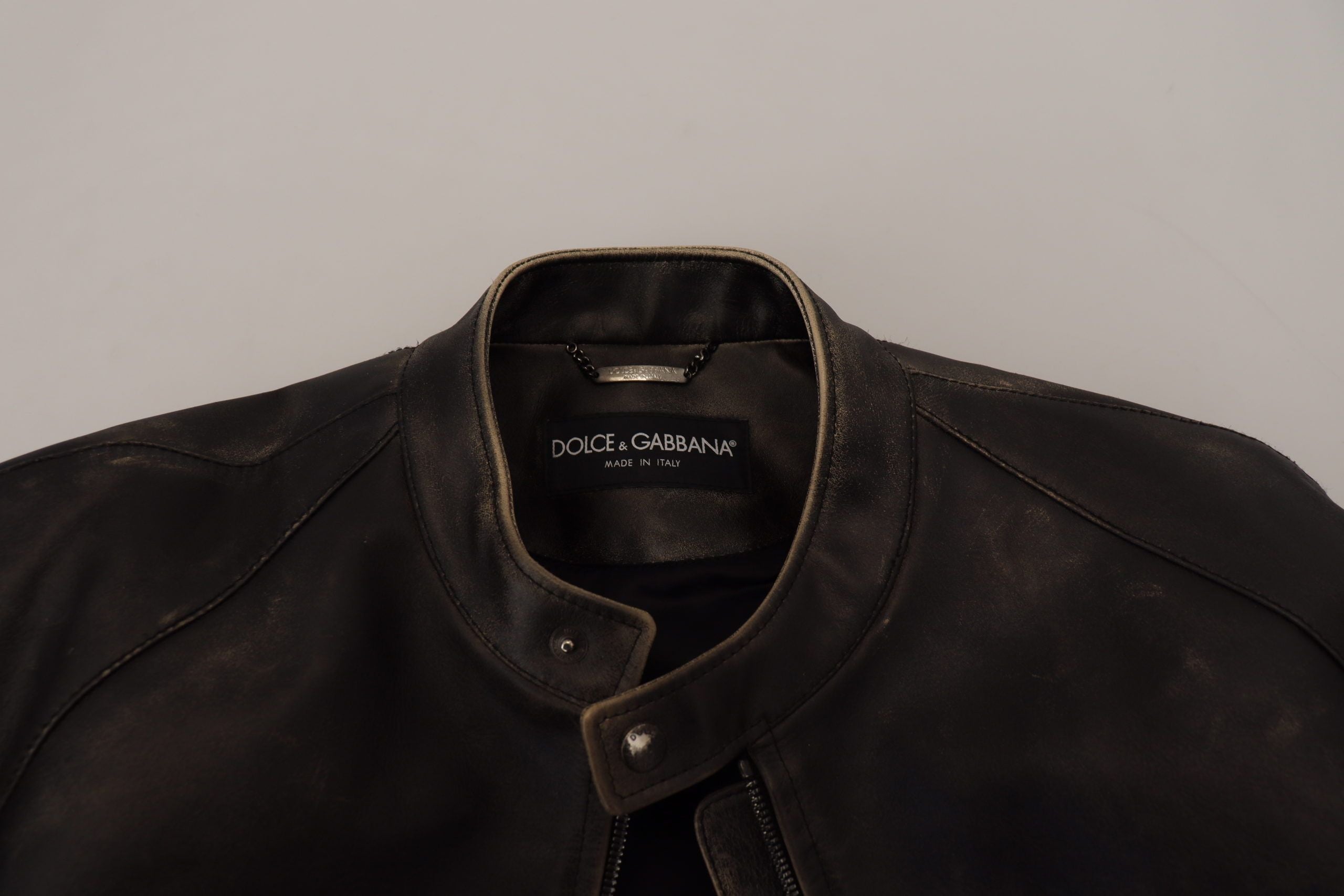 Black Leather Zipper Biker Coat Jacket - ventzia