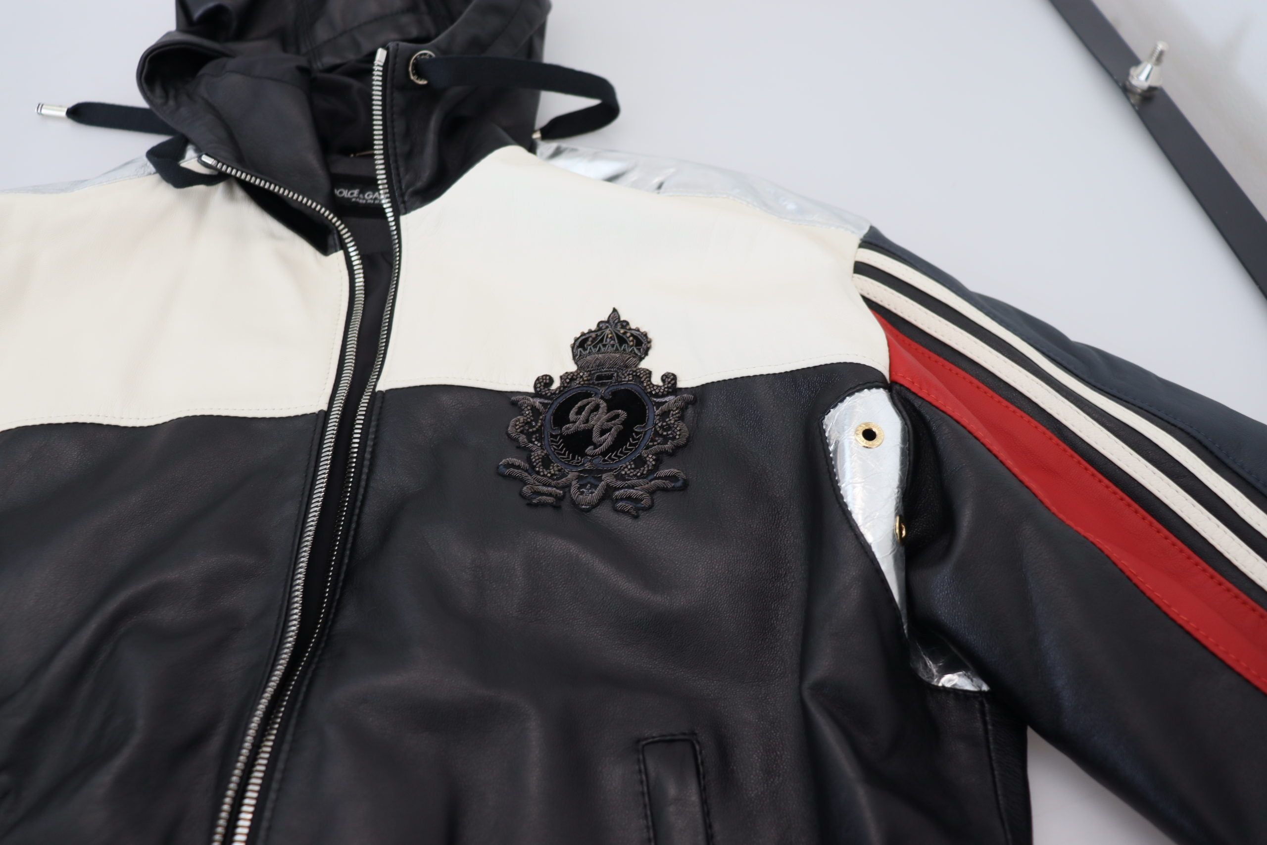 Black Leather Hooded Blouson Coat Jacket - ventzia