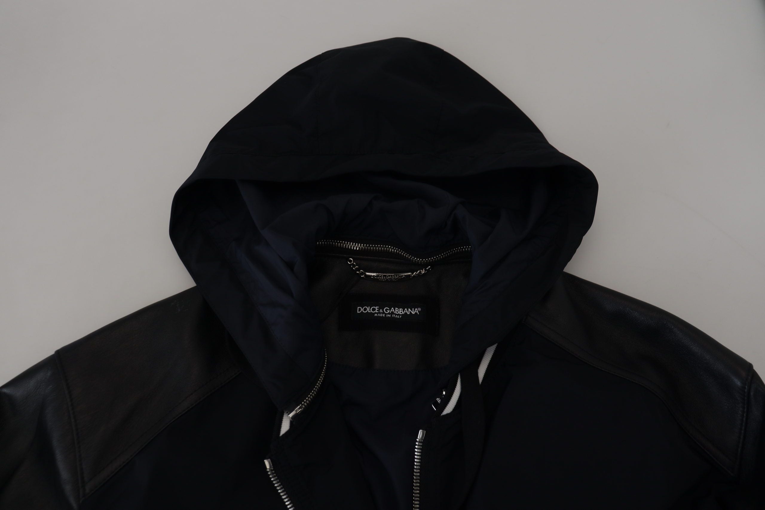 Black Polyester Hooded Blouson Coat Jacket - ventzia