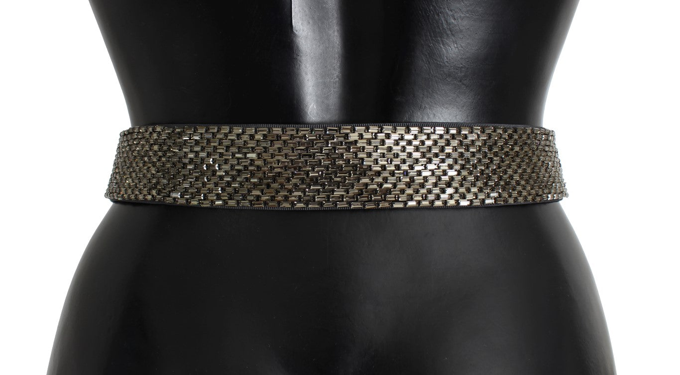 Embellished Sequined Wide Waist Belt - ventzia