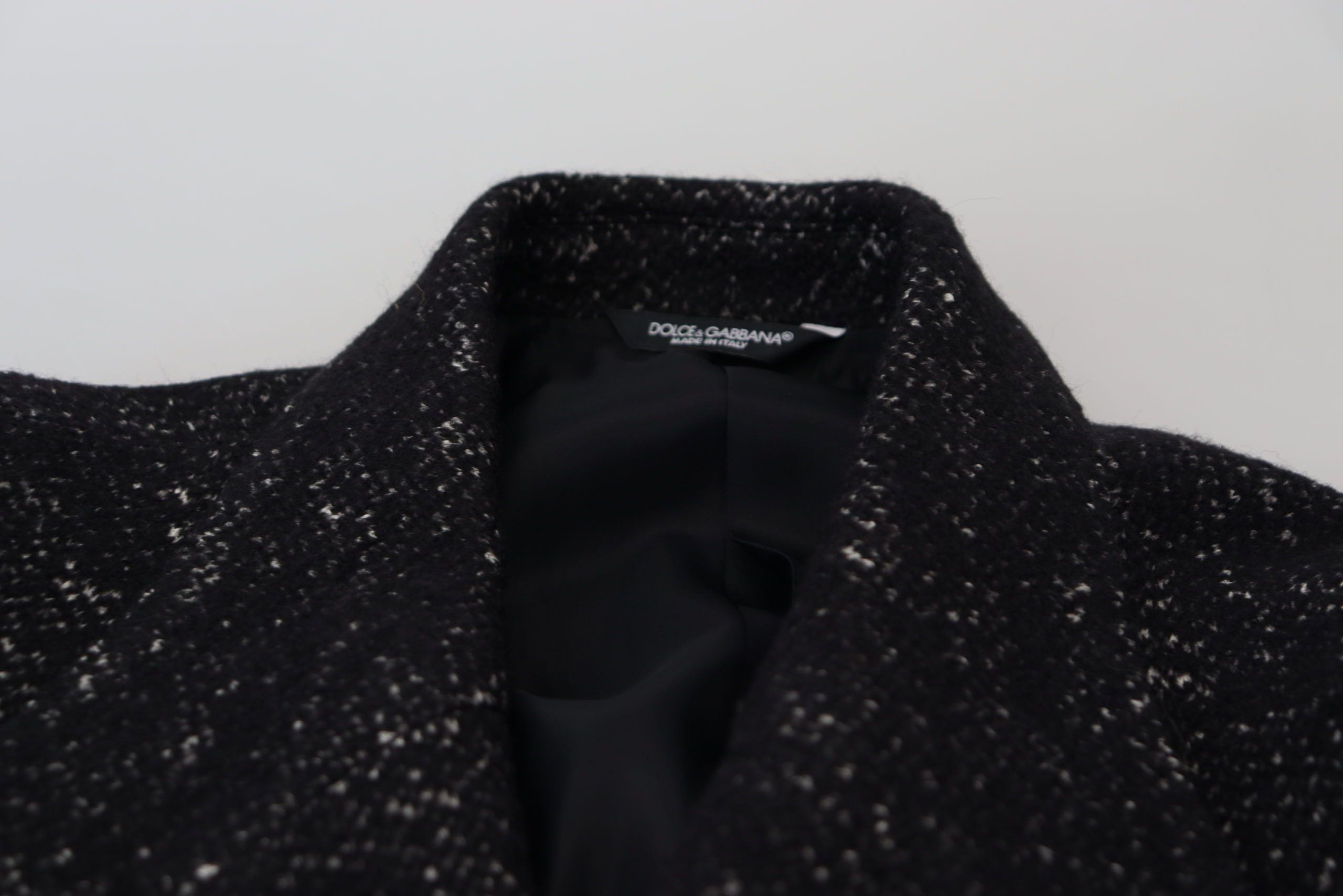Black Wool Double Breasted Coat Men Jacket - ventzia