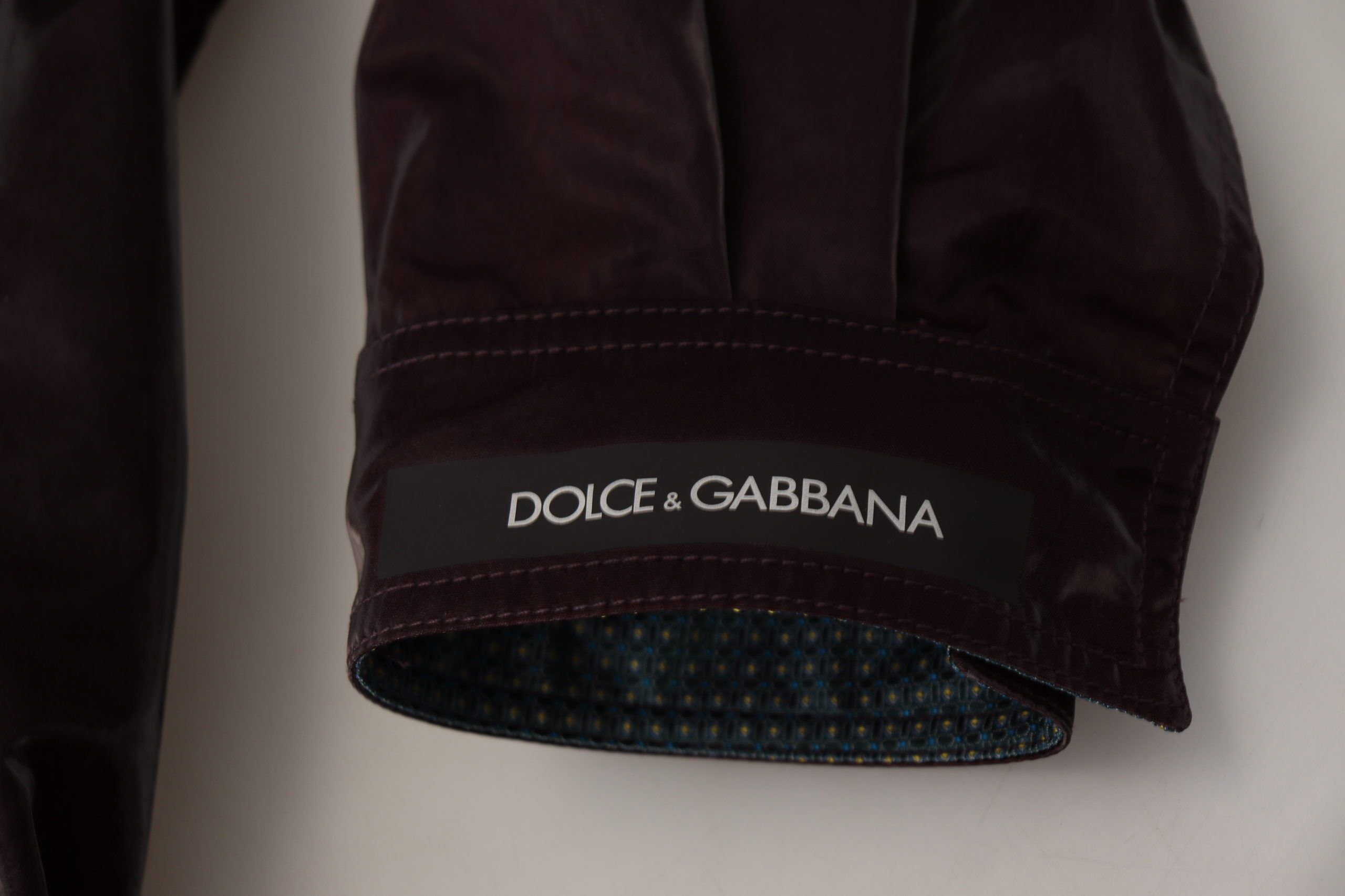 Bordeaux Nylon Collared Men Coat Jacket - ventzia