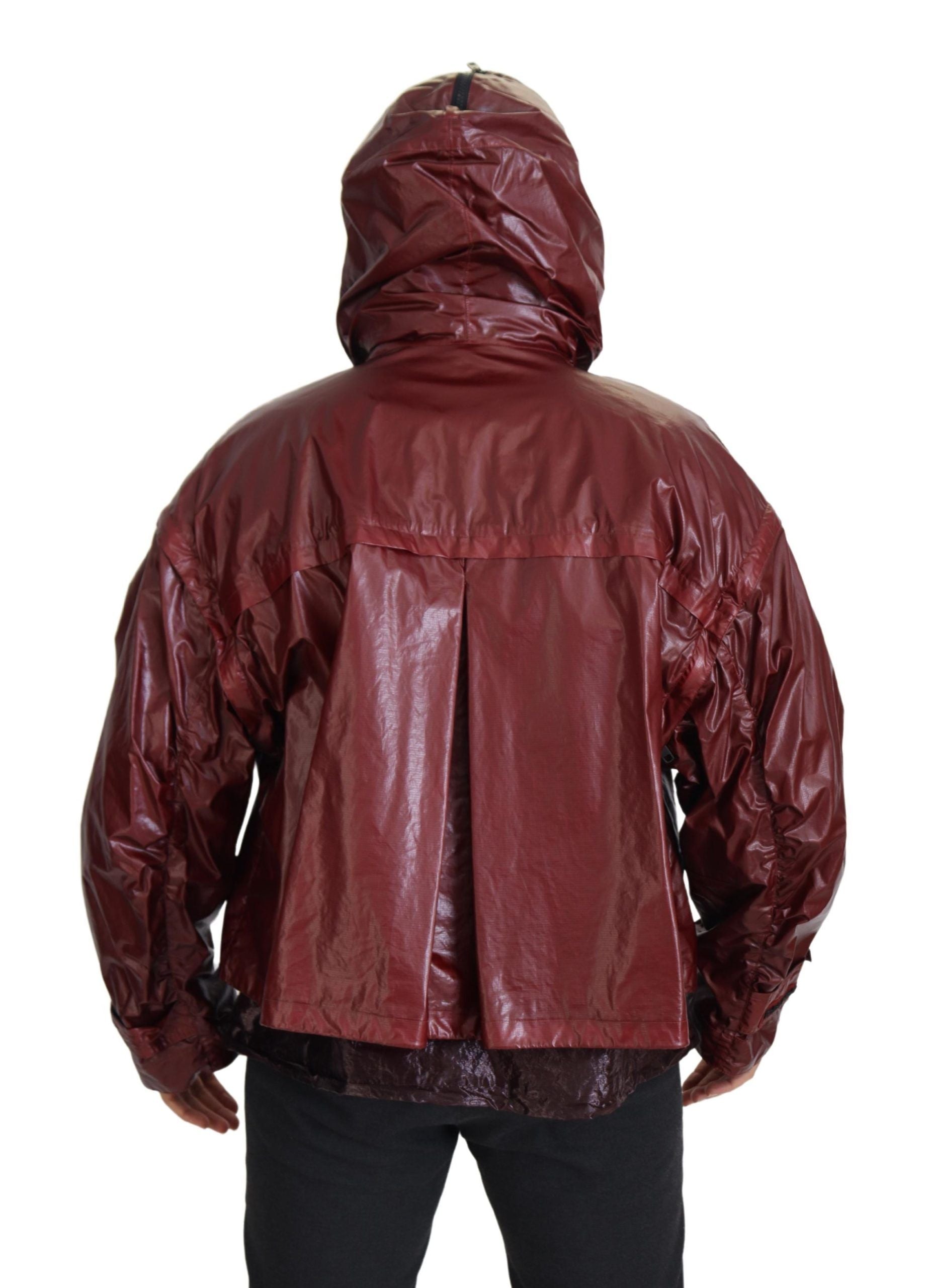 Bordeaux Cotton Hooded Full Zip Jacket - ventzia