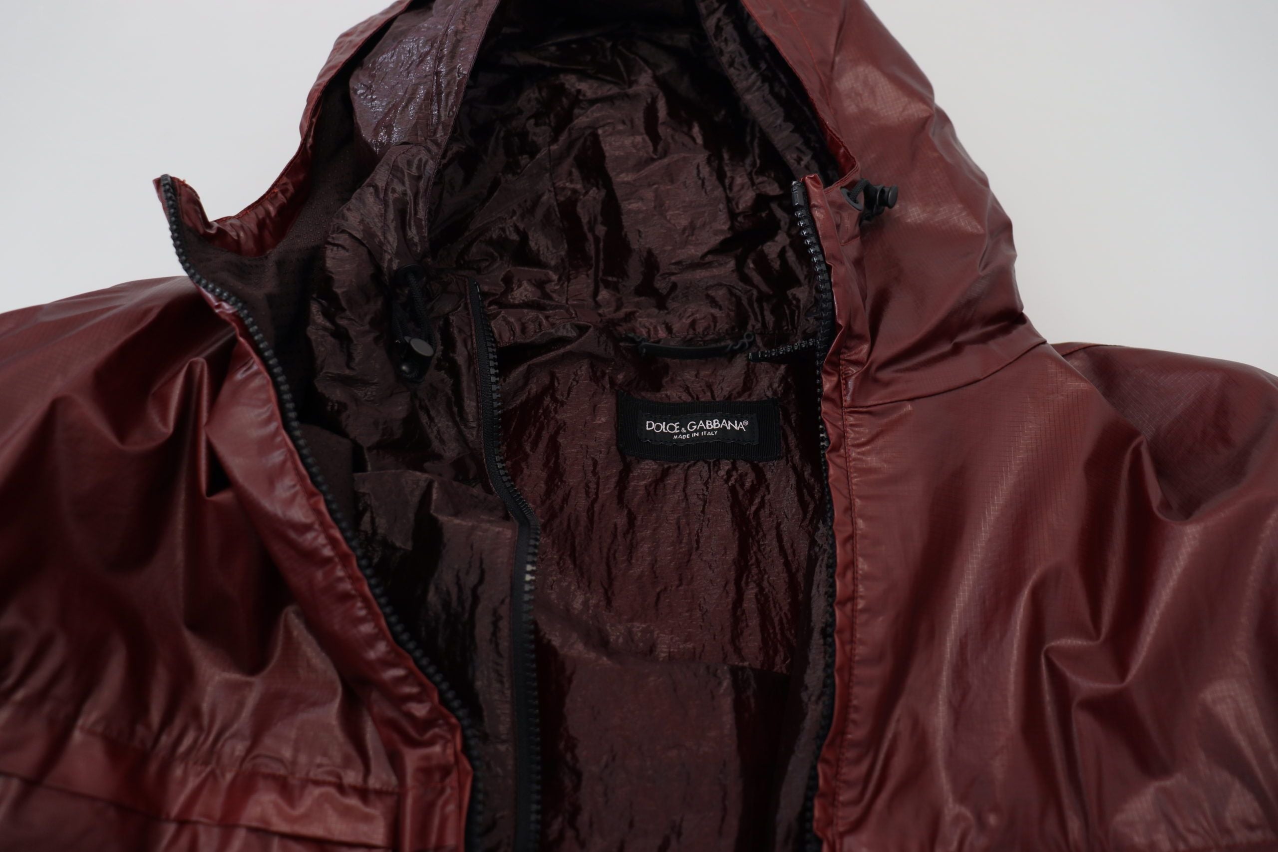 Bordeaux Cotton Hooded Full Zip Jacket - ventzia